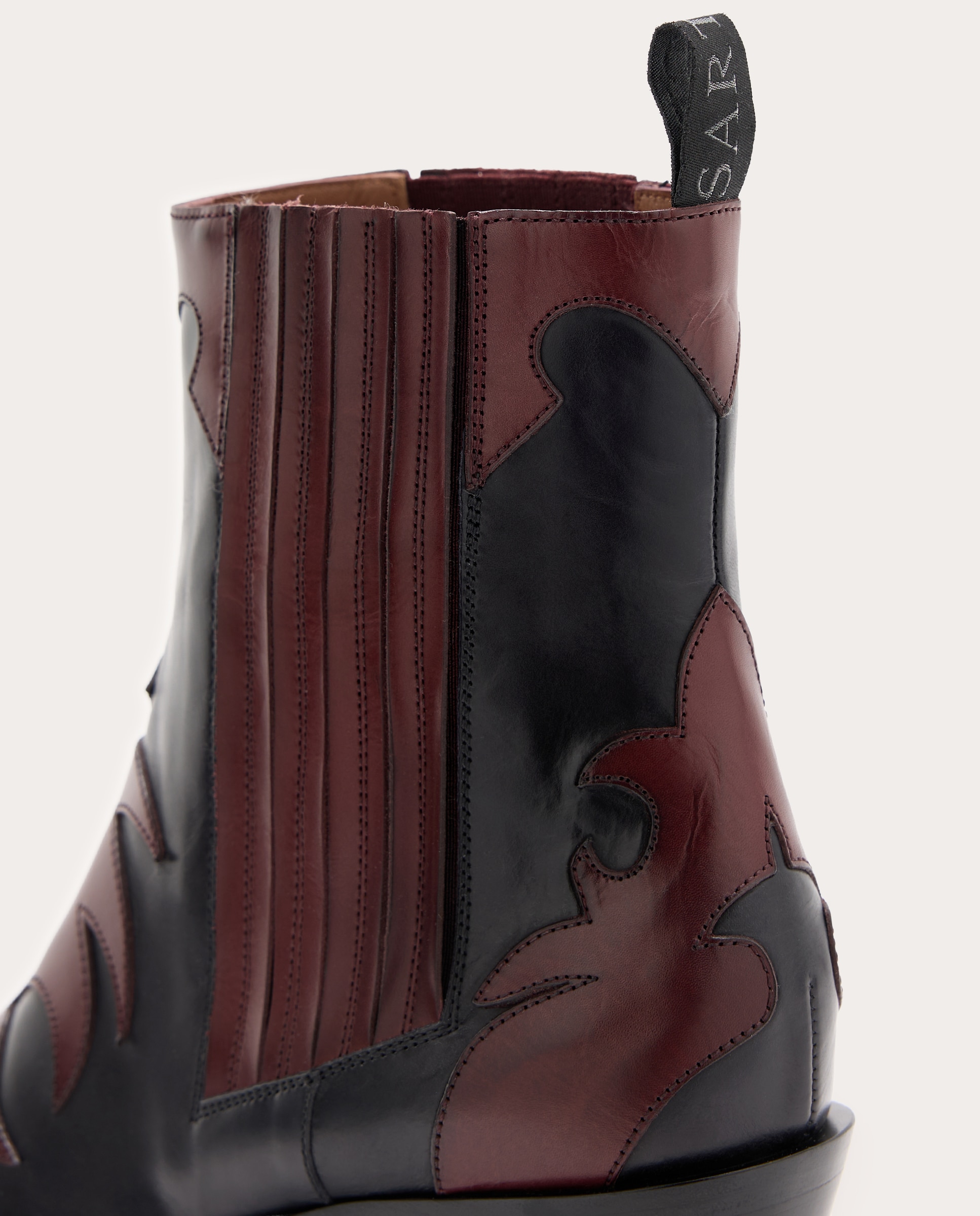 Botins Cowboy Bicolor em Pele Azul-5