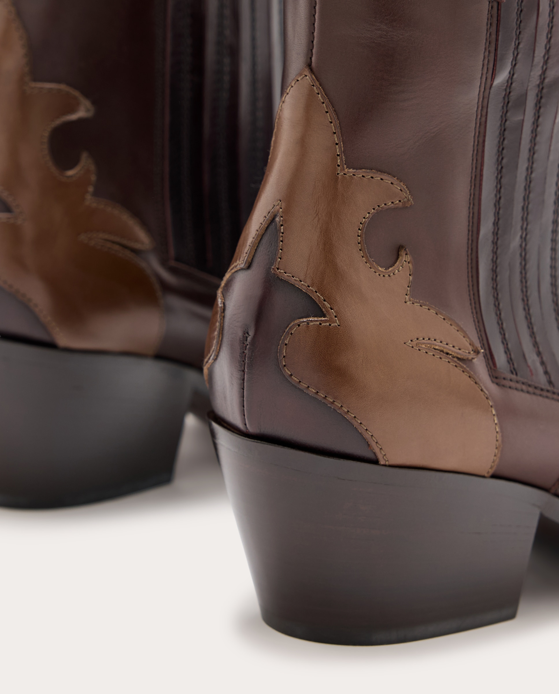 Botines cowboy de piel - Multicolor Multicolor-3