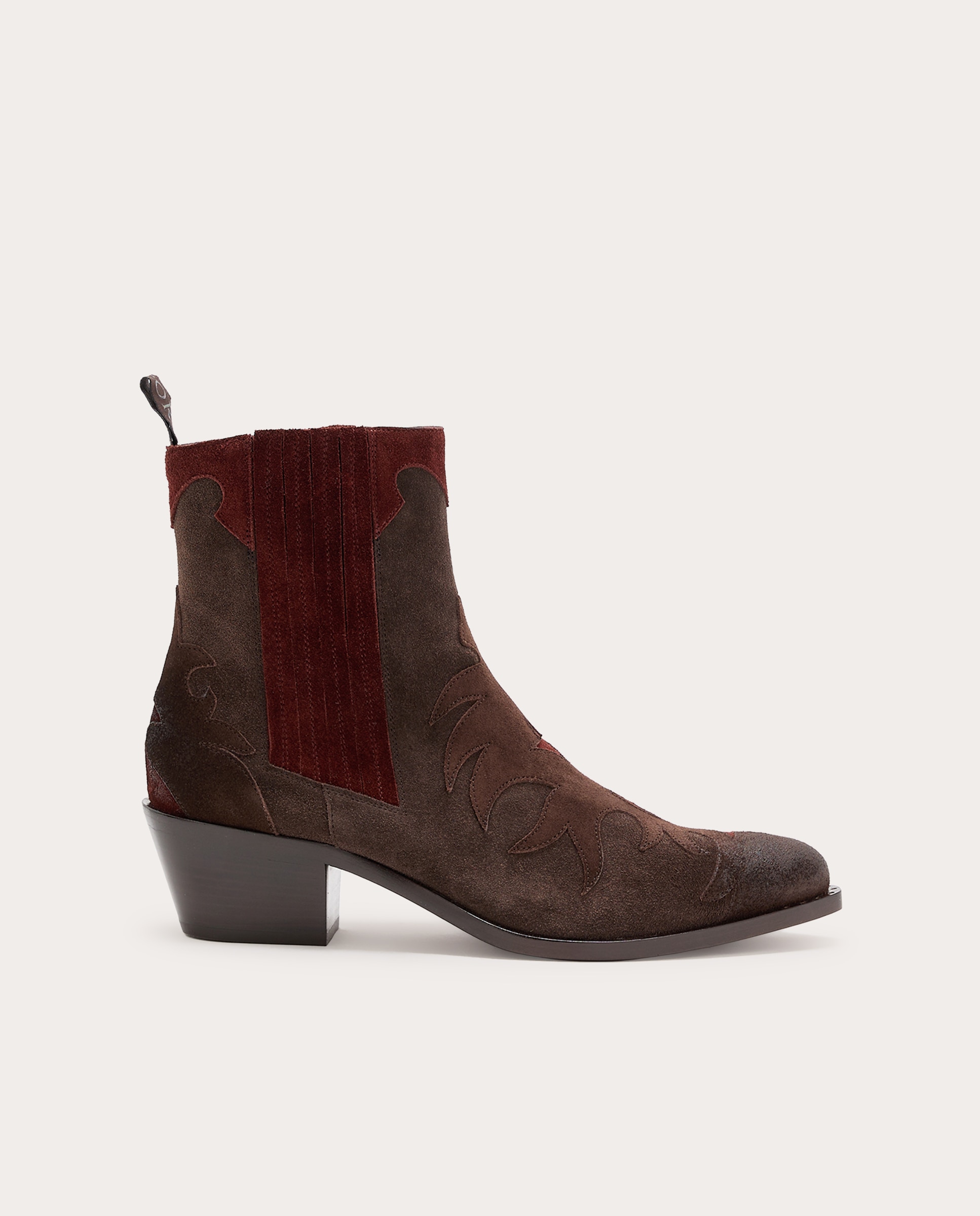 Imagen 0 de Botines cowboy de ante Multicolor