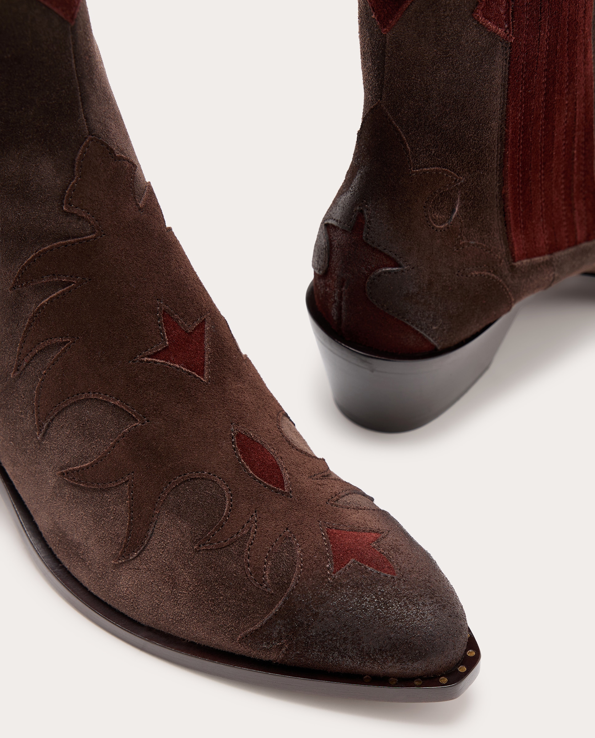 Botines cowboy de ante - Multicolor Multicolor-4
