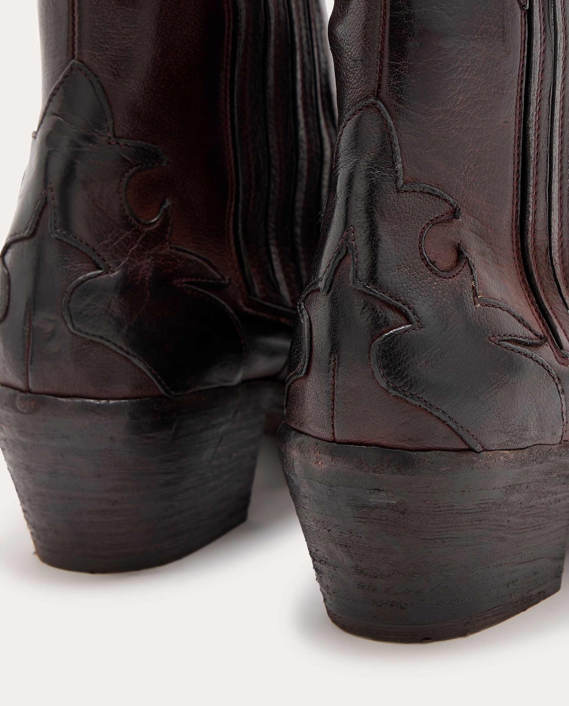 Botines cowboy de piel - Marrón Marrón-3