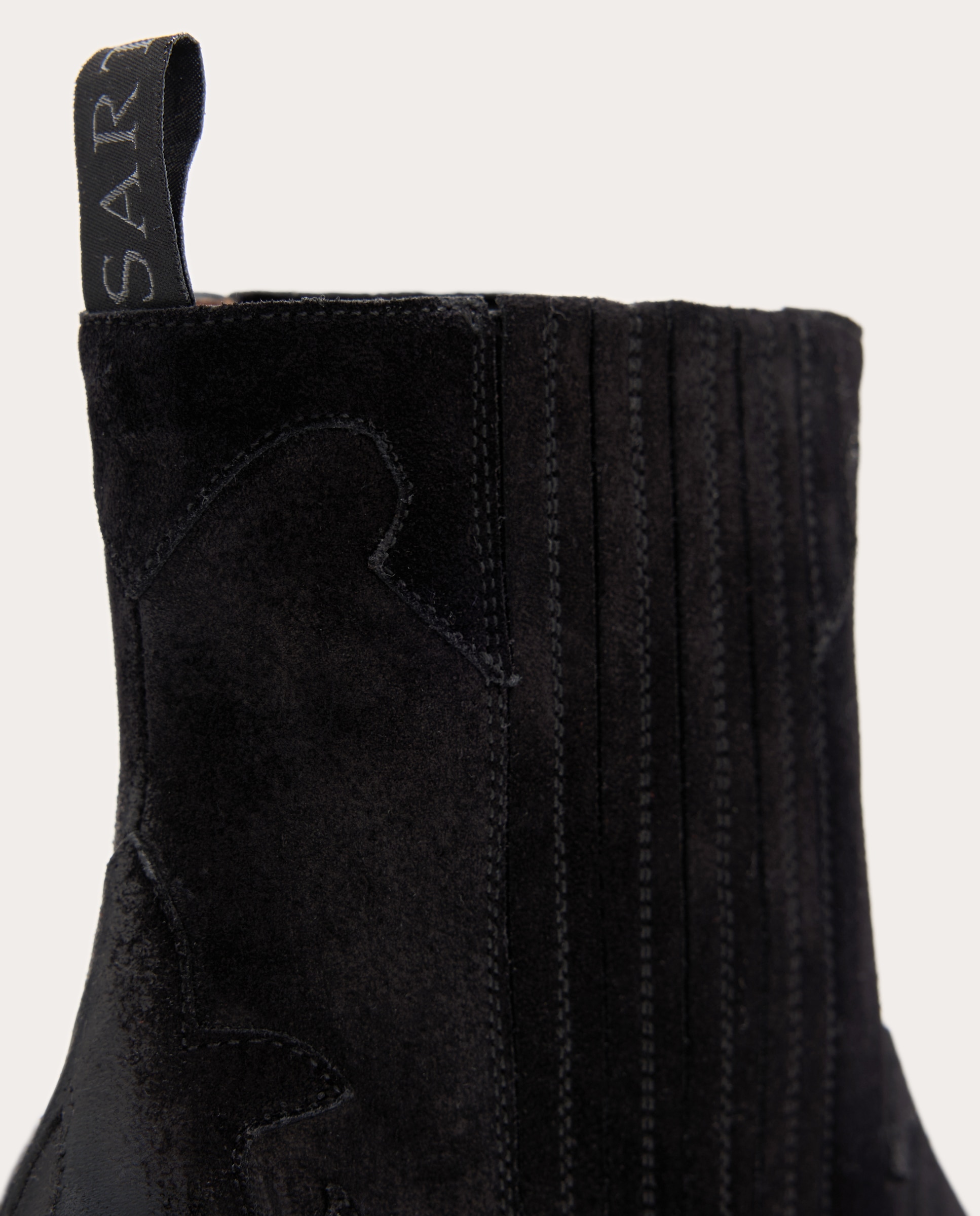 Botines cowboy de ante - Negro Negro-5