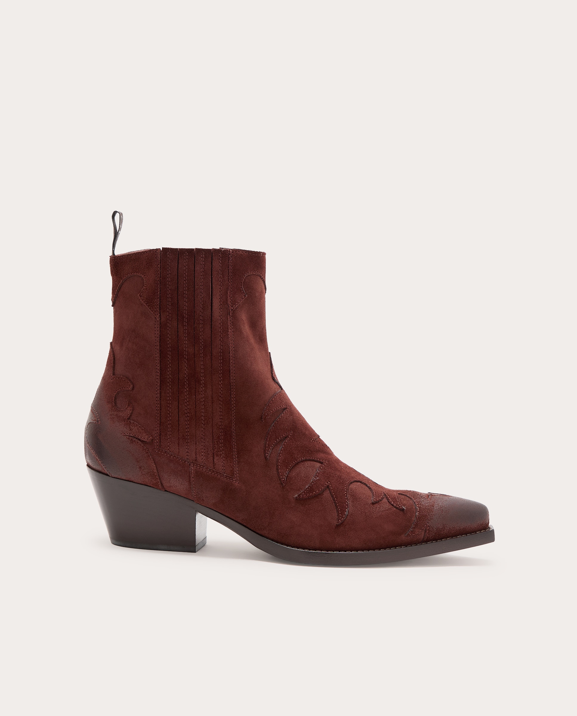 Imagen 0 de Botines cowboy de ante Burdeos