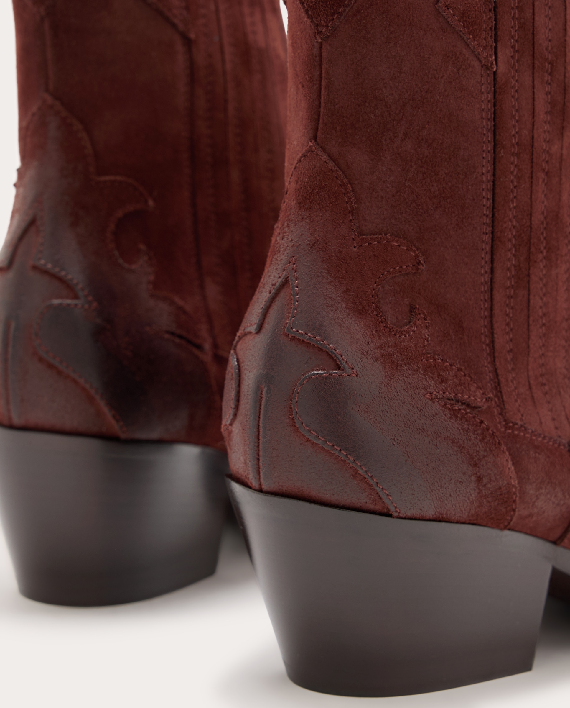 Botines cowboy de ante - Burdeos Burdeos-3