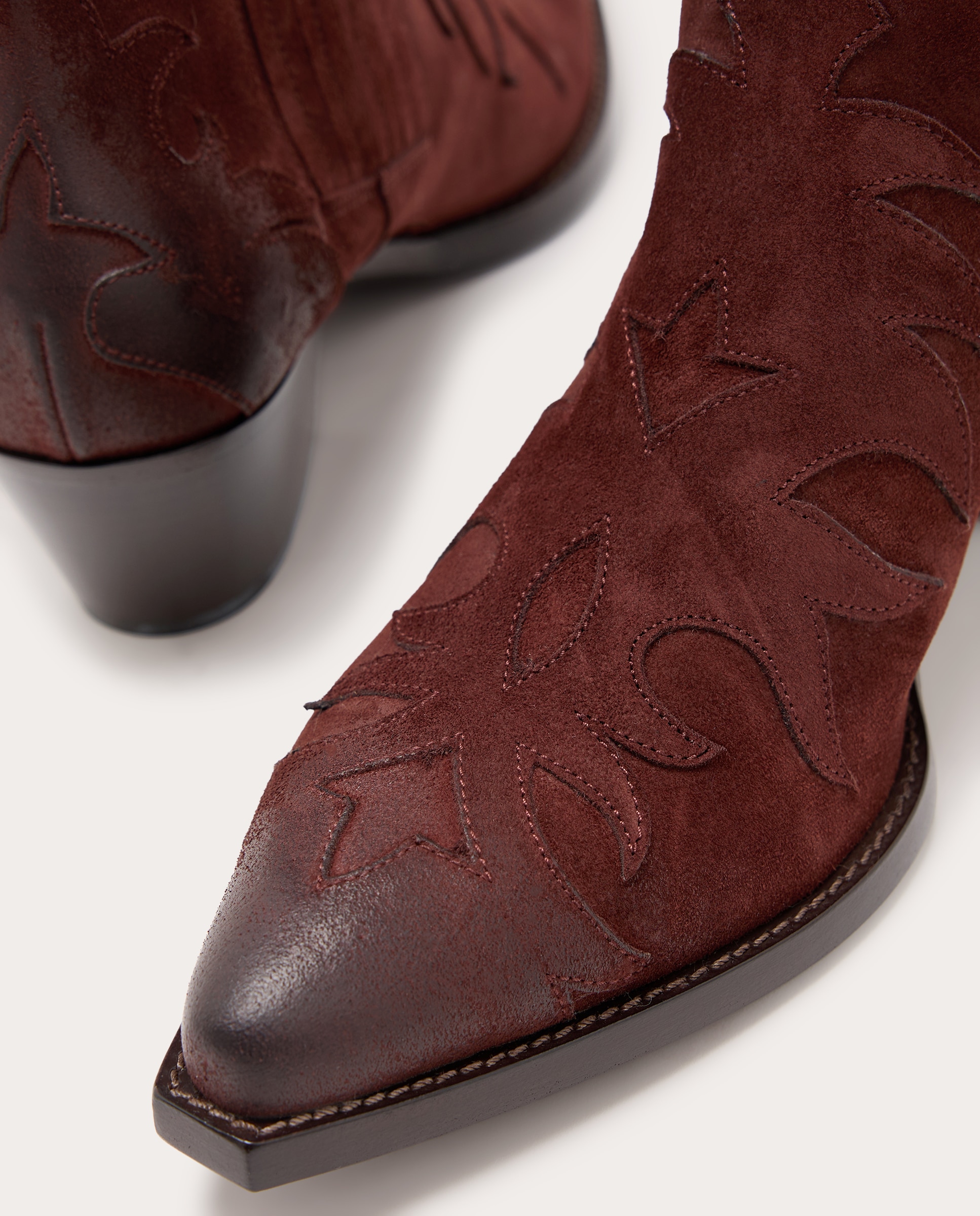 Botines cowboy de ante - Burdeos Burdeos-4