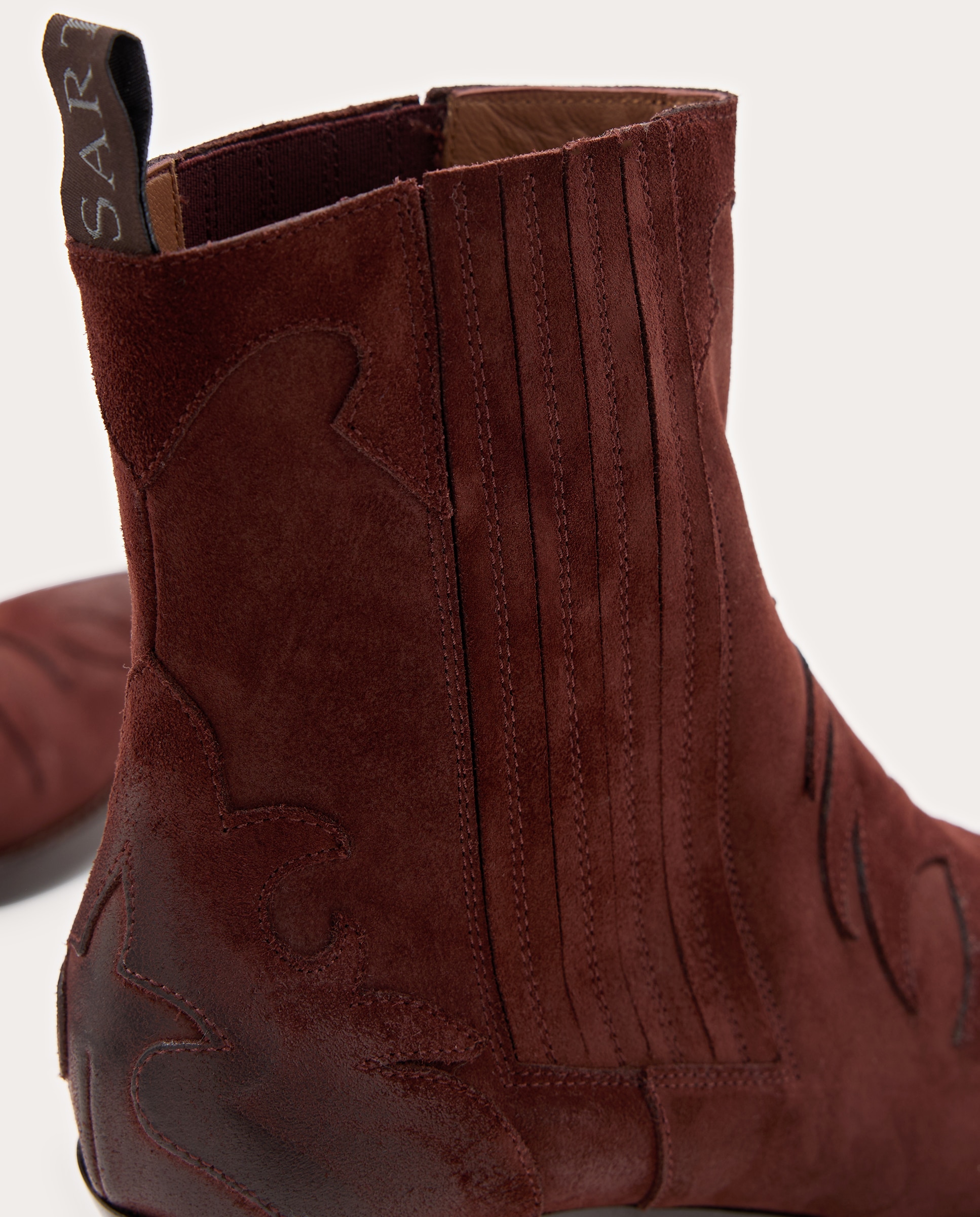 Botines cowboy de ante - Burdeos Burdeos-5