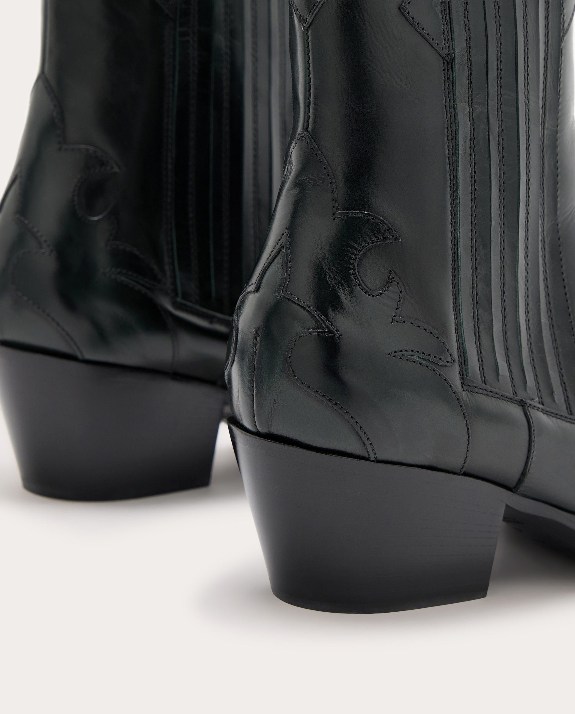 Botines cowboy de piel - Verde Verde-3