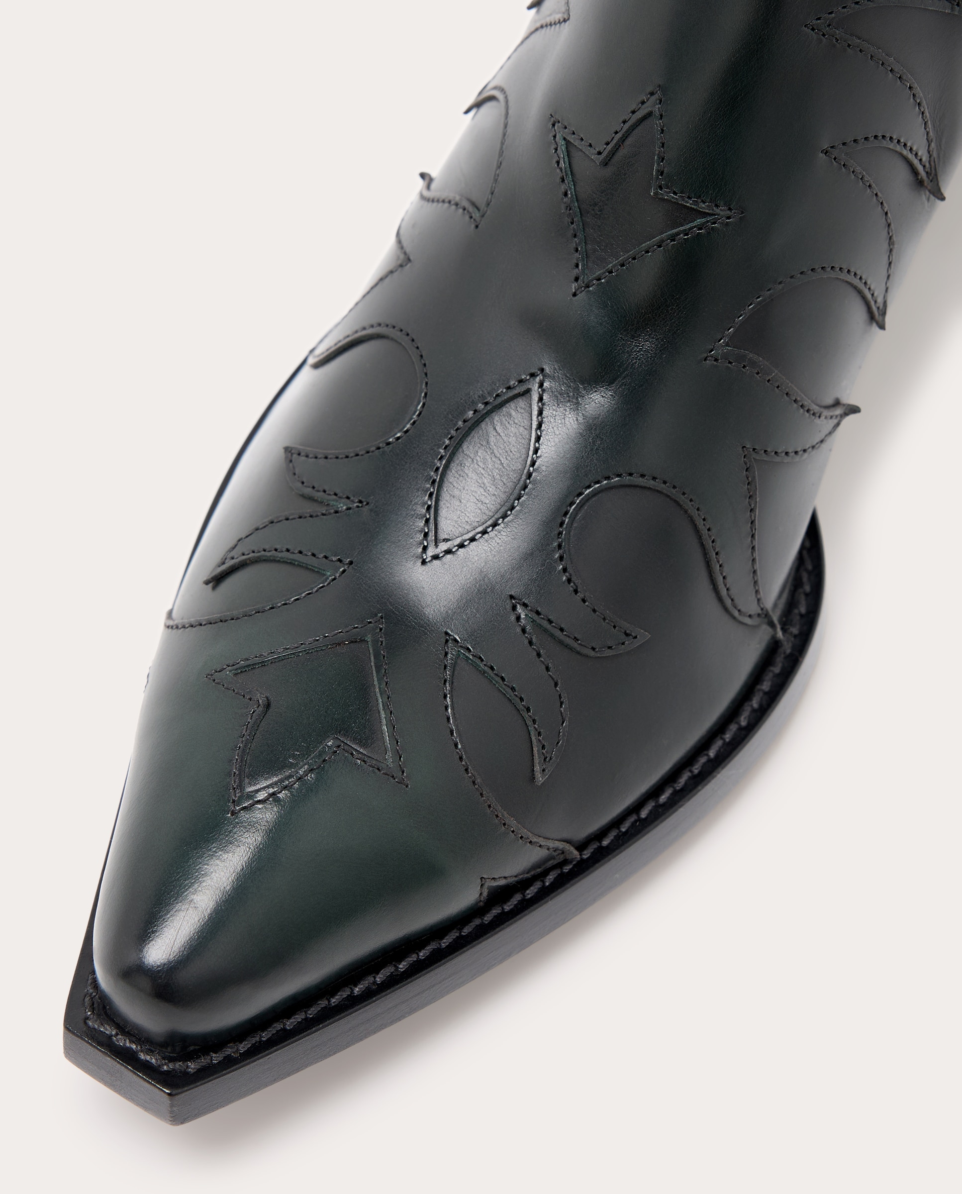 Botines cowboy de piel - Verde Verde-4