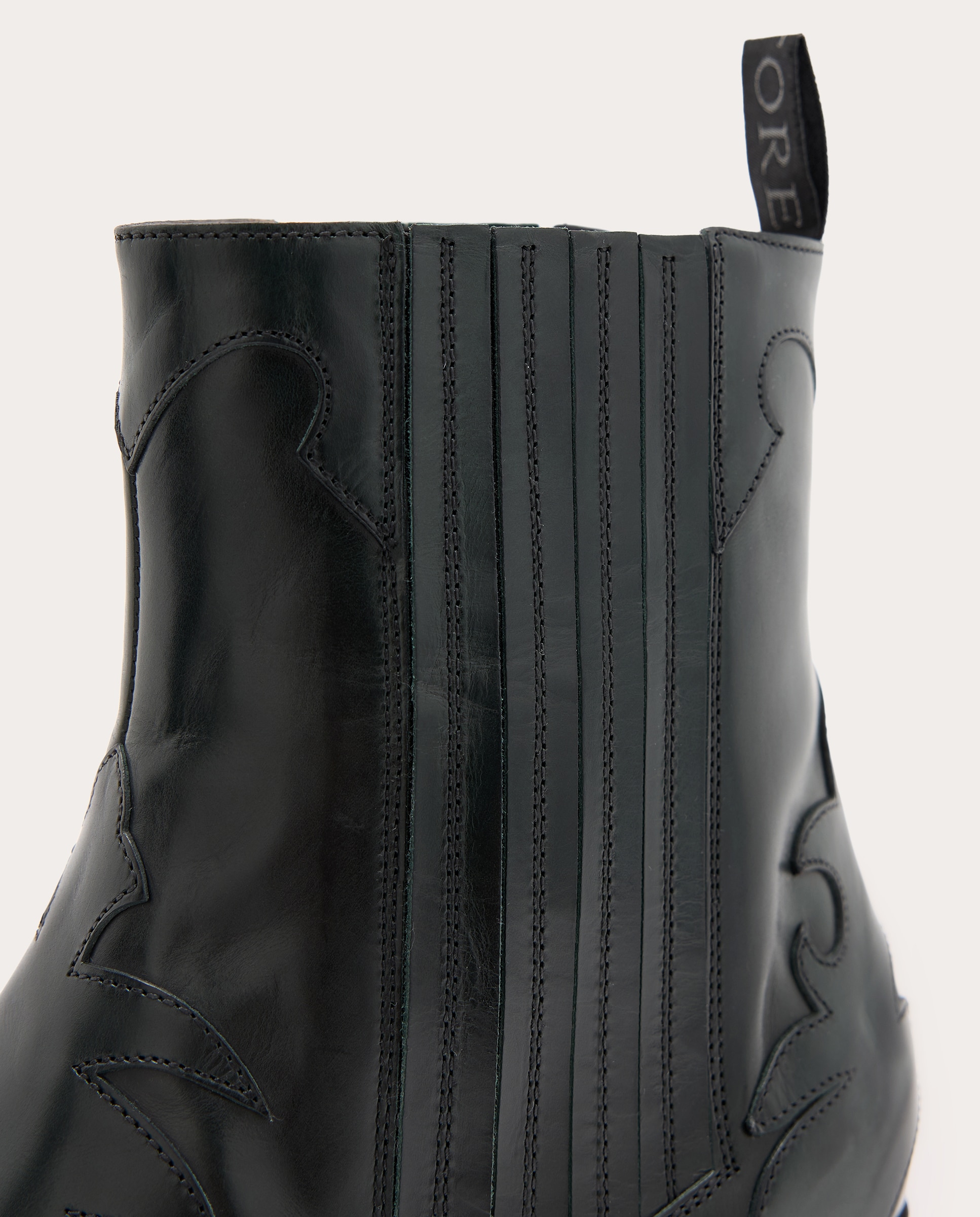 Botines cowboy de piel - Verde Verde-5