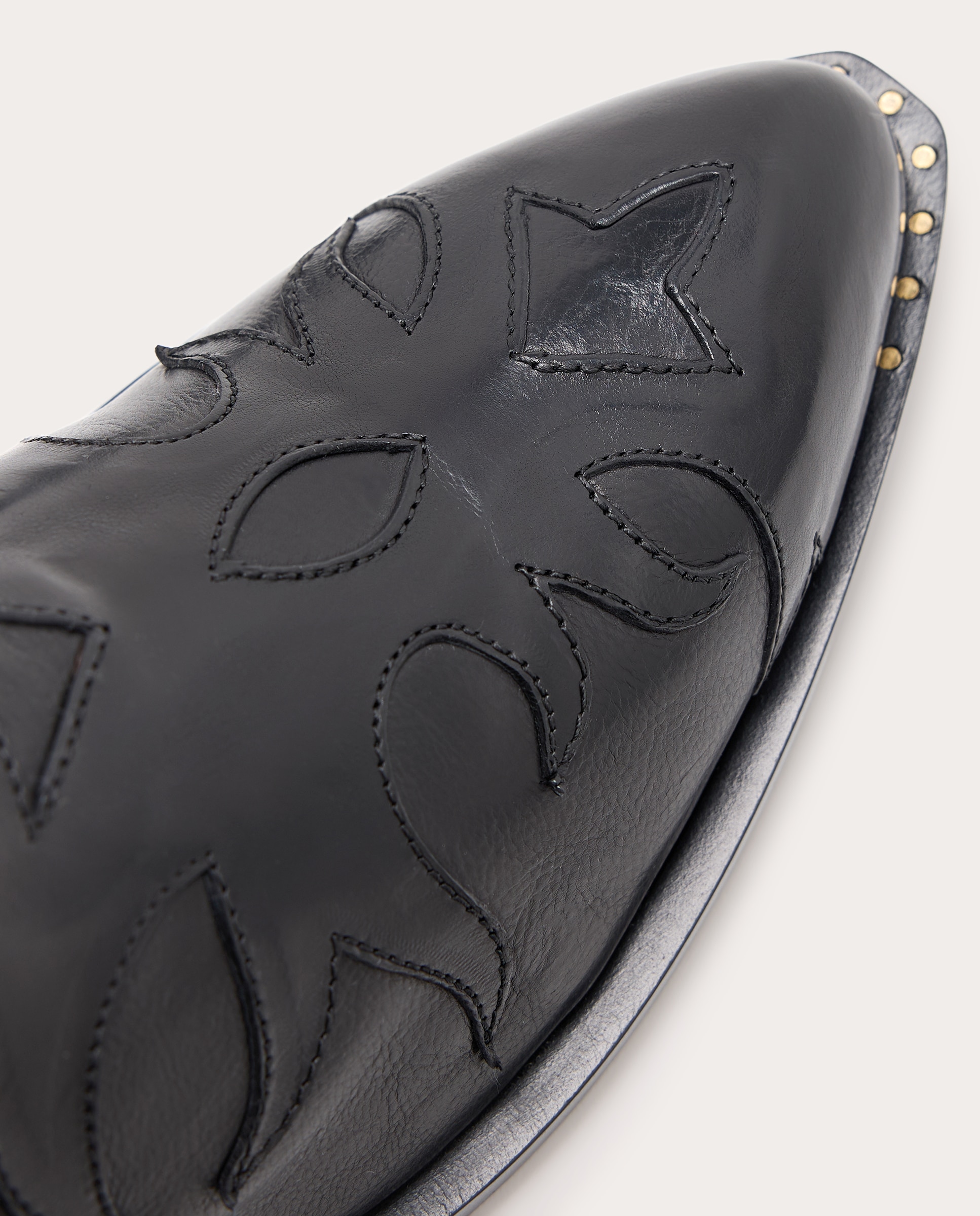 Botines cowboy de piel - Negro Negro-4
