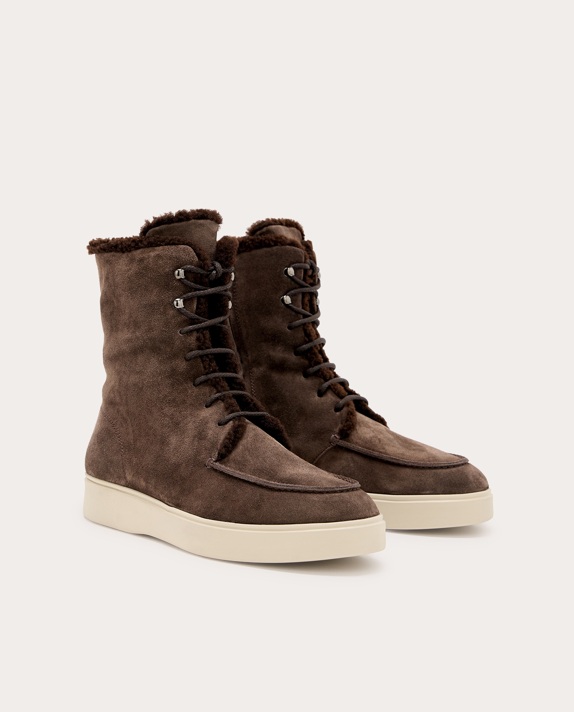Botins Frame de Camurça com Forro de Pelo Castanho-2