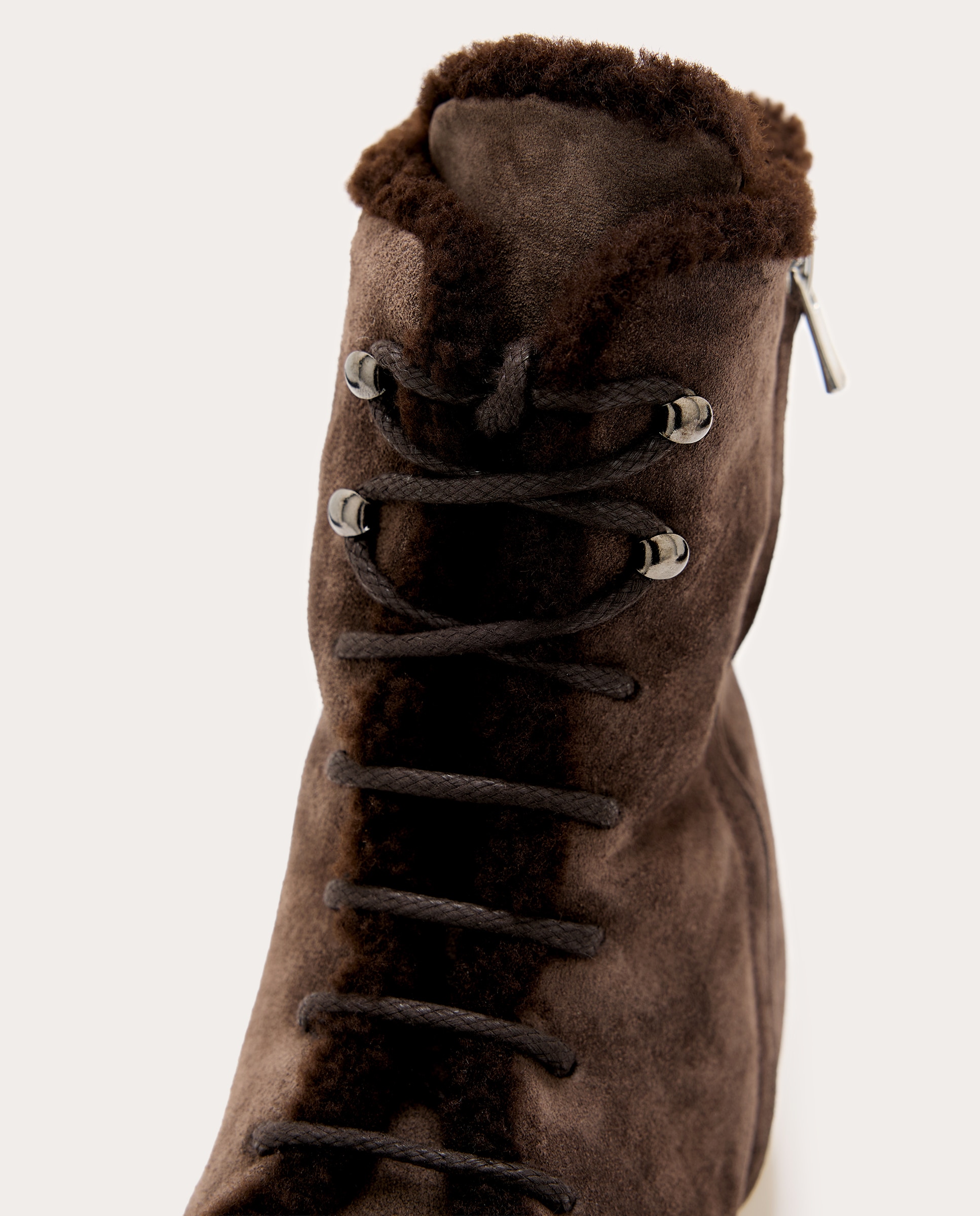 Botins Frame de Camurça com Forro de Pelo Castanho-4