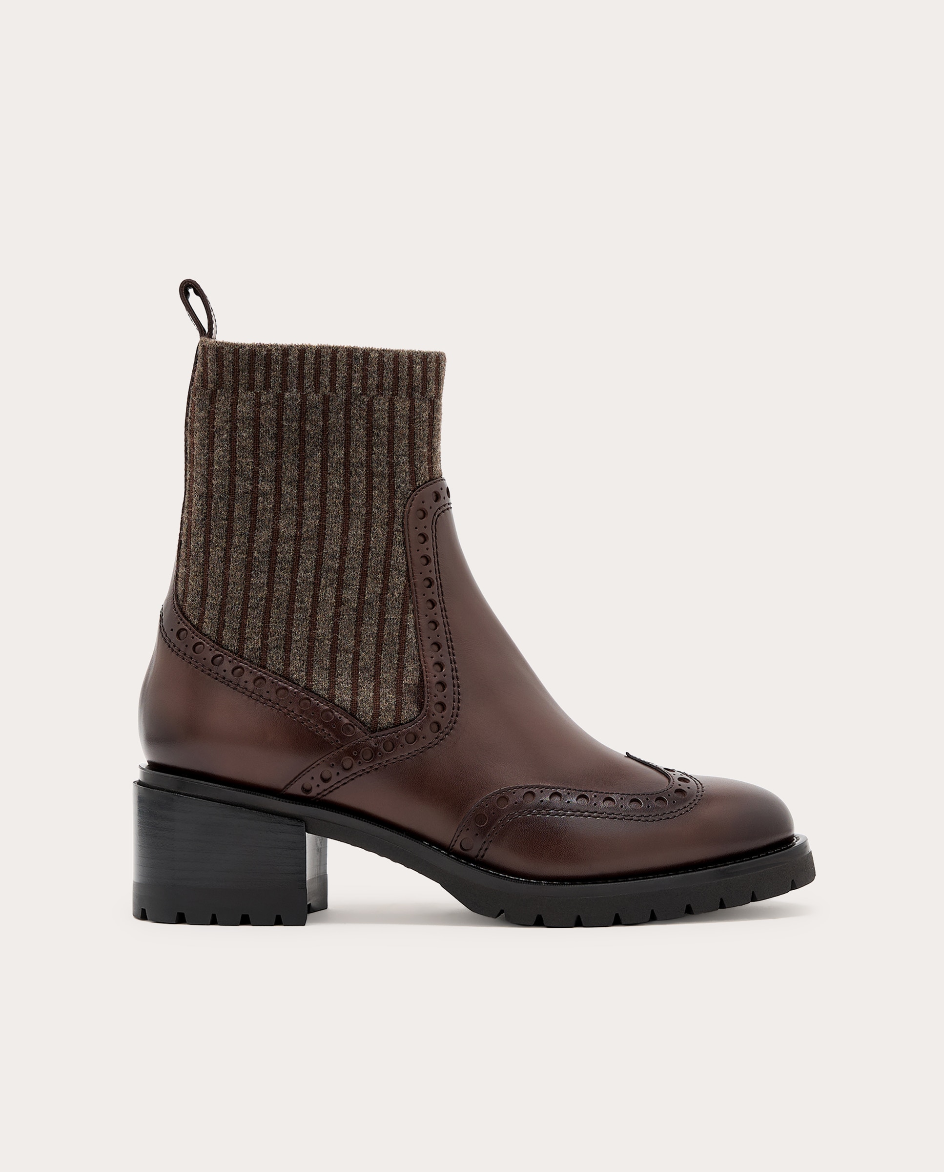 Imagen 1 de Botín Chelsea brogue de piel Marrón