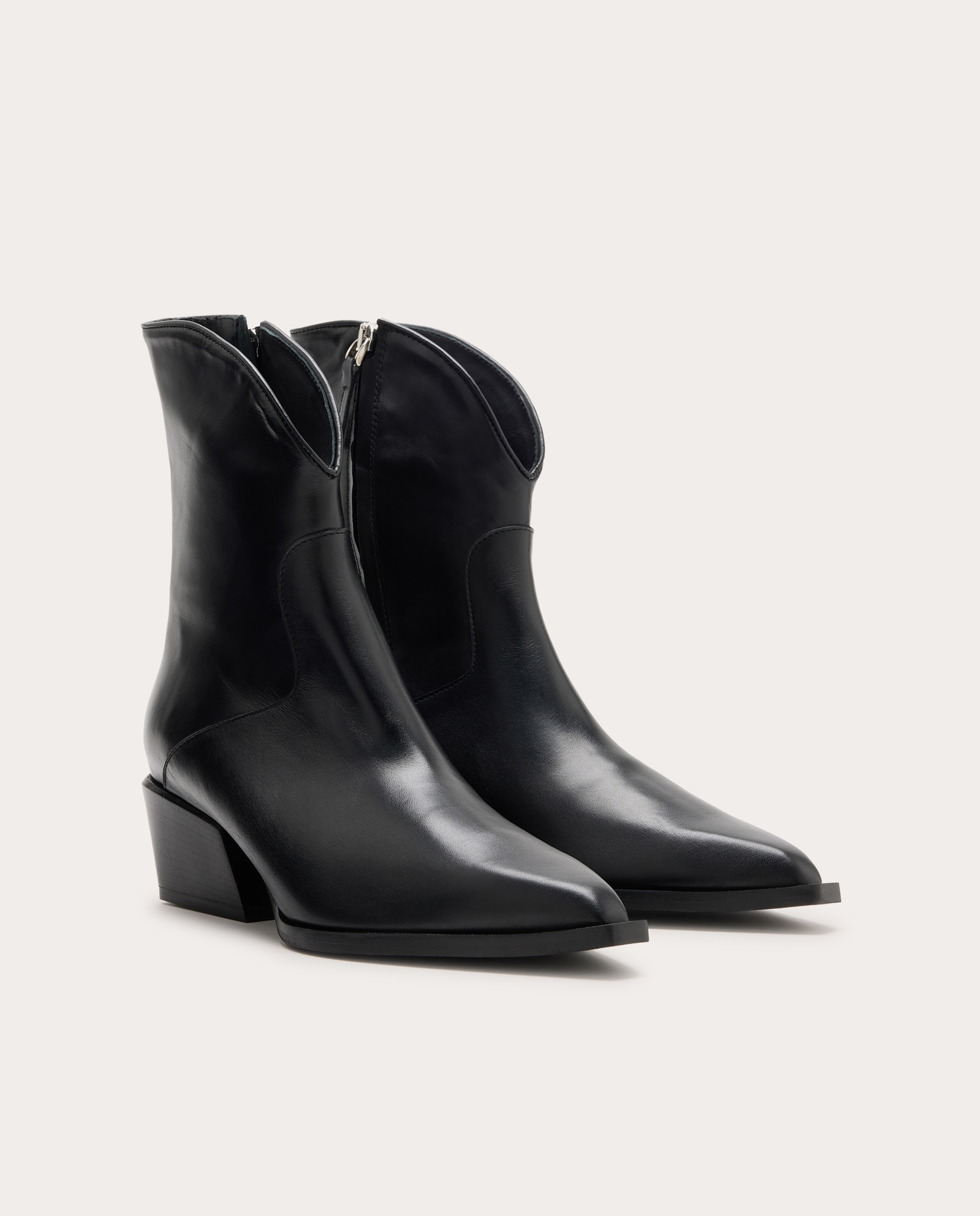 Imagen 2 de Botines cowboy Dallas de piel - Negro Negro