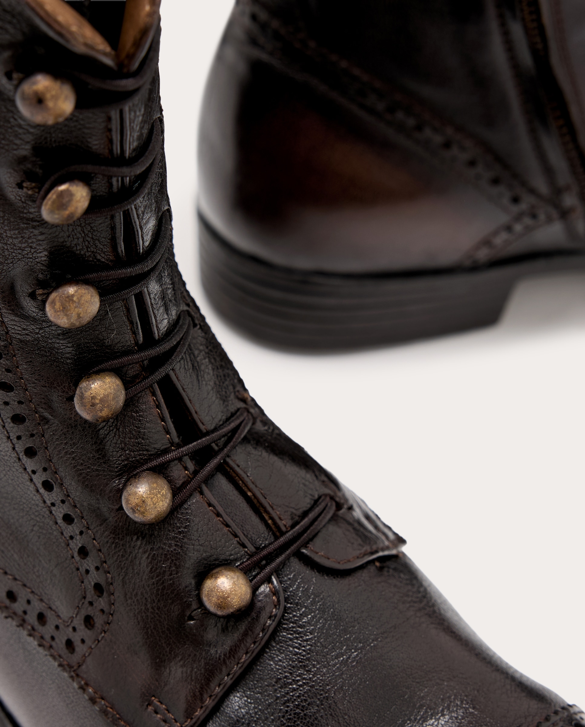 Botines Calixte plano con cordones elásticos - Marrón Marrón-4