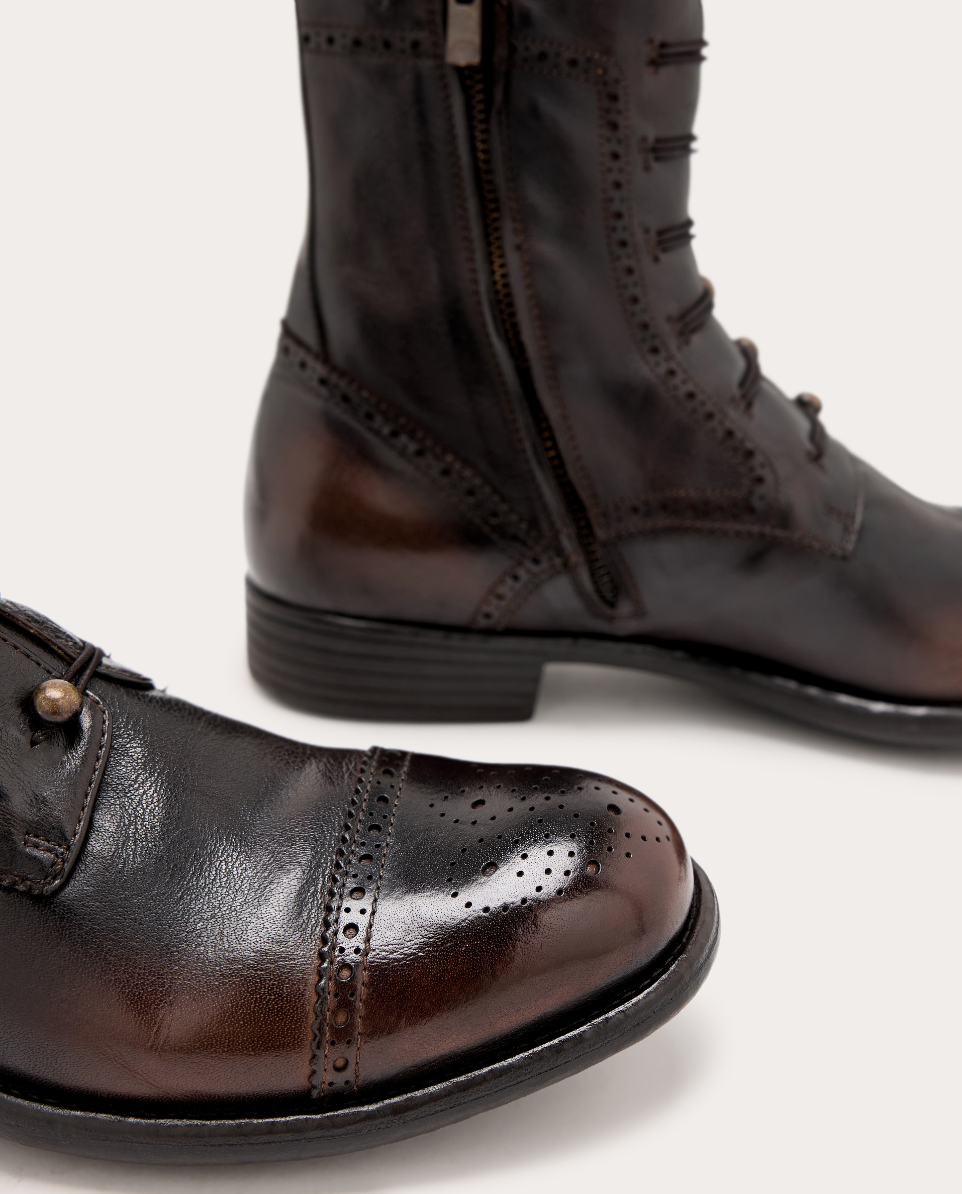 Botines Calixte plano con cordones elásticos - Marrón Marrón-5