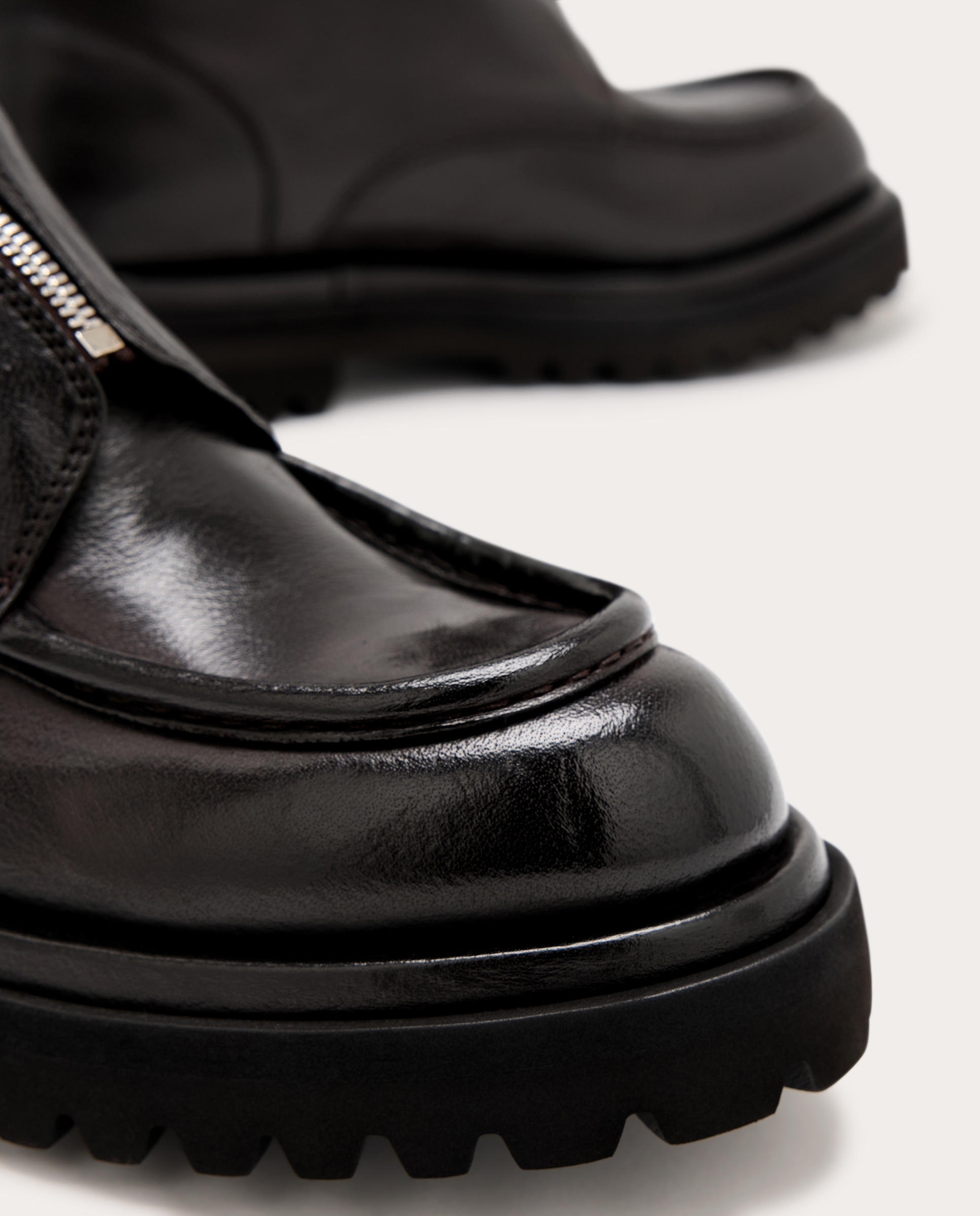 Botins Wisal em Pele com Fecho de Correr Castanho-5