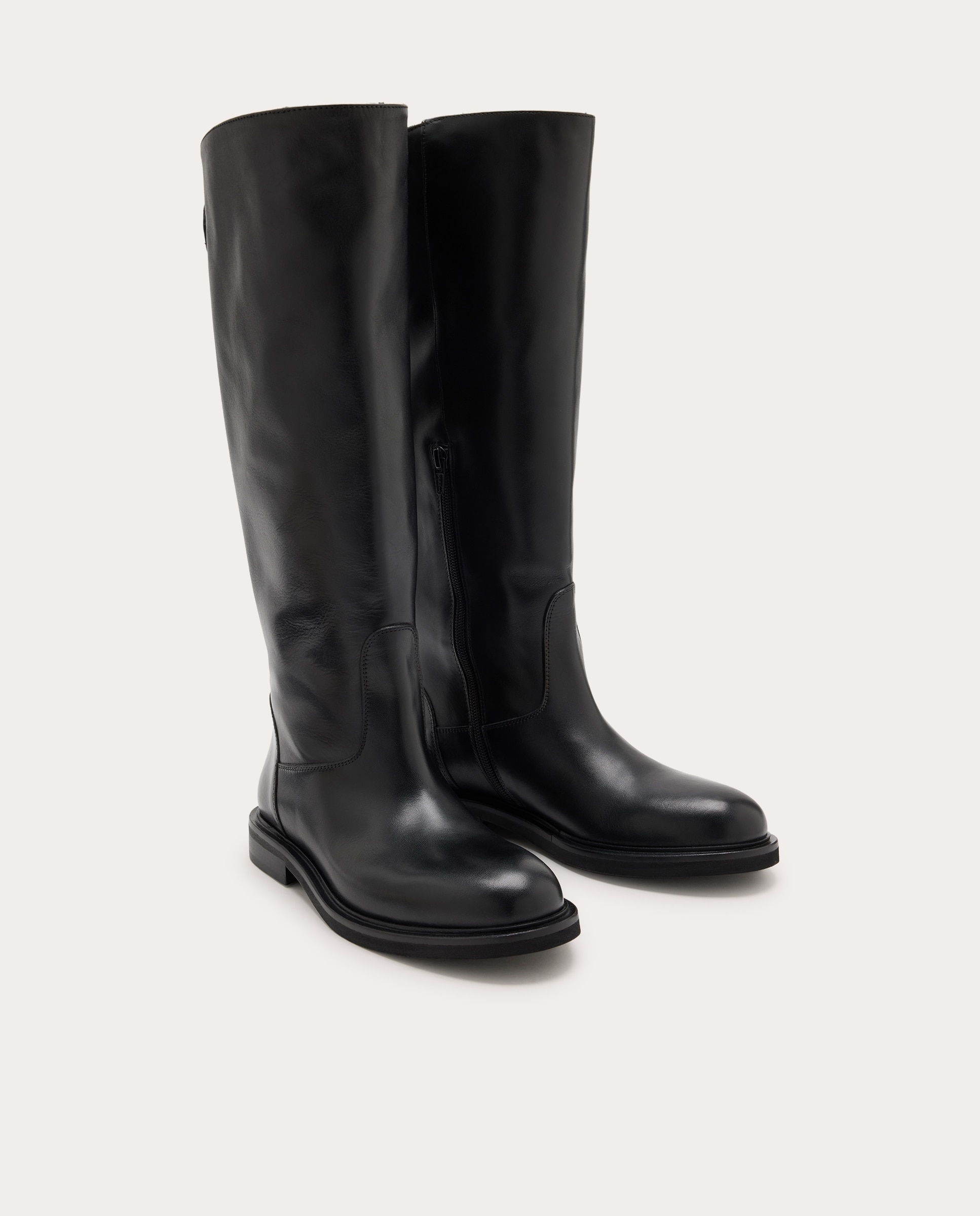 Imagen 2 de Botas planas Finn de piel - Negro Negro