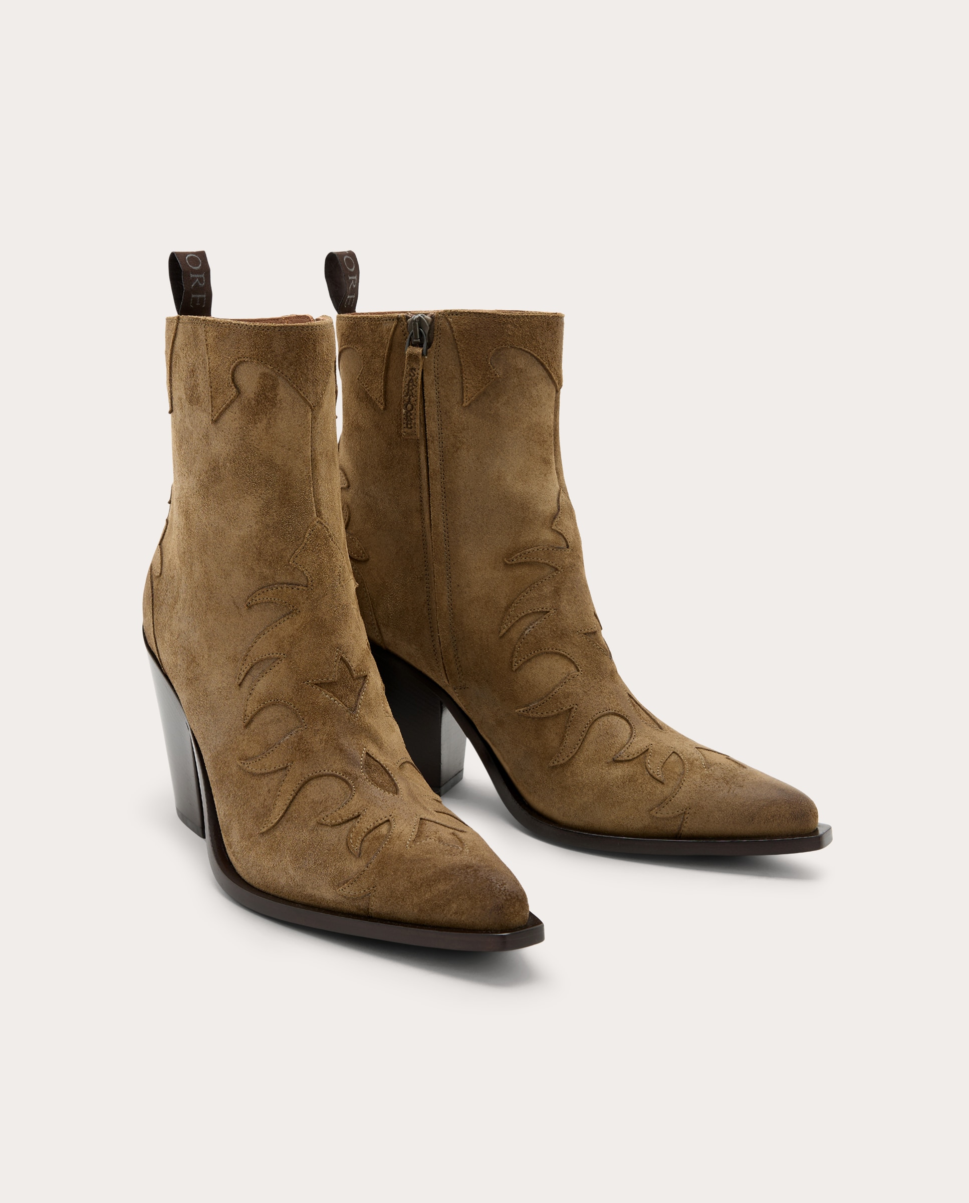 Botins de Camurça Taupe-2