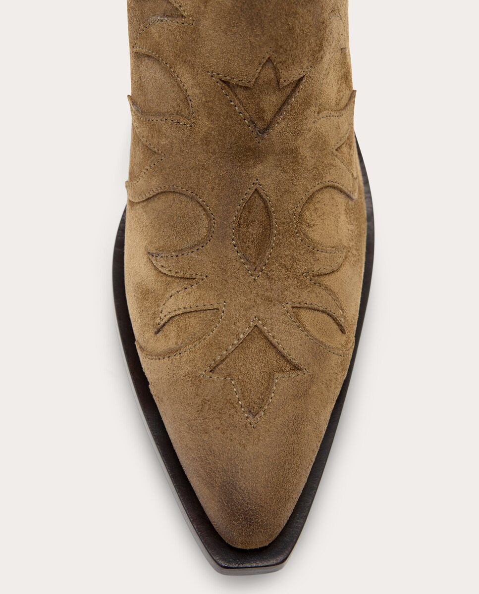 Botins de Camurça Taupe-5