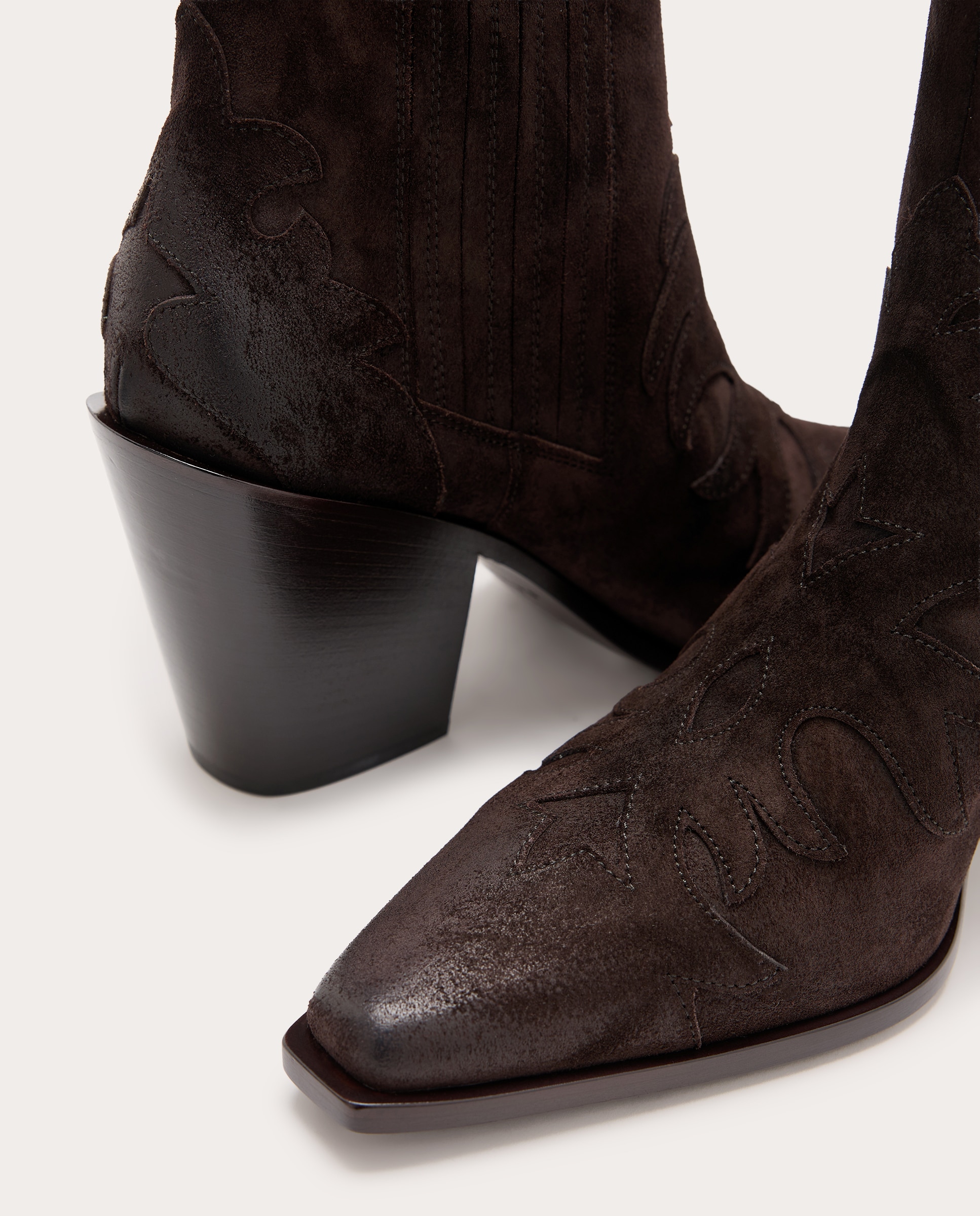 Botins Cowboy de Camurça Castanho-4
