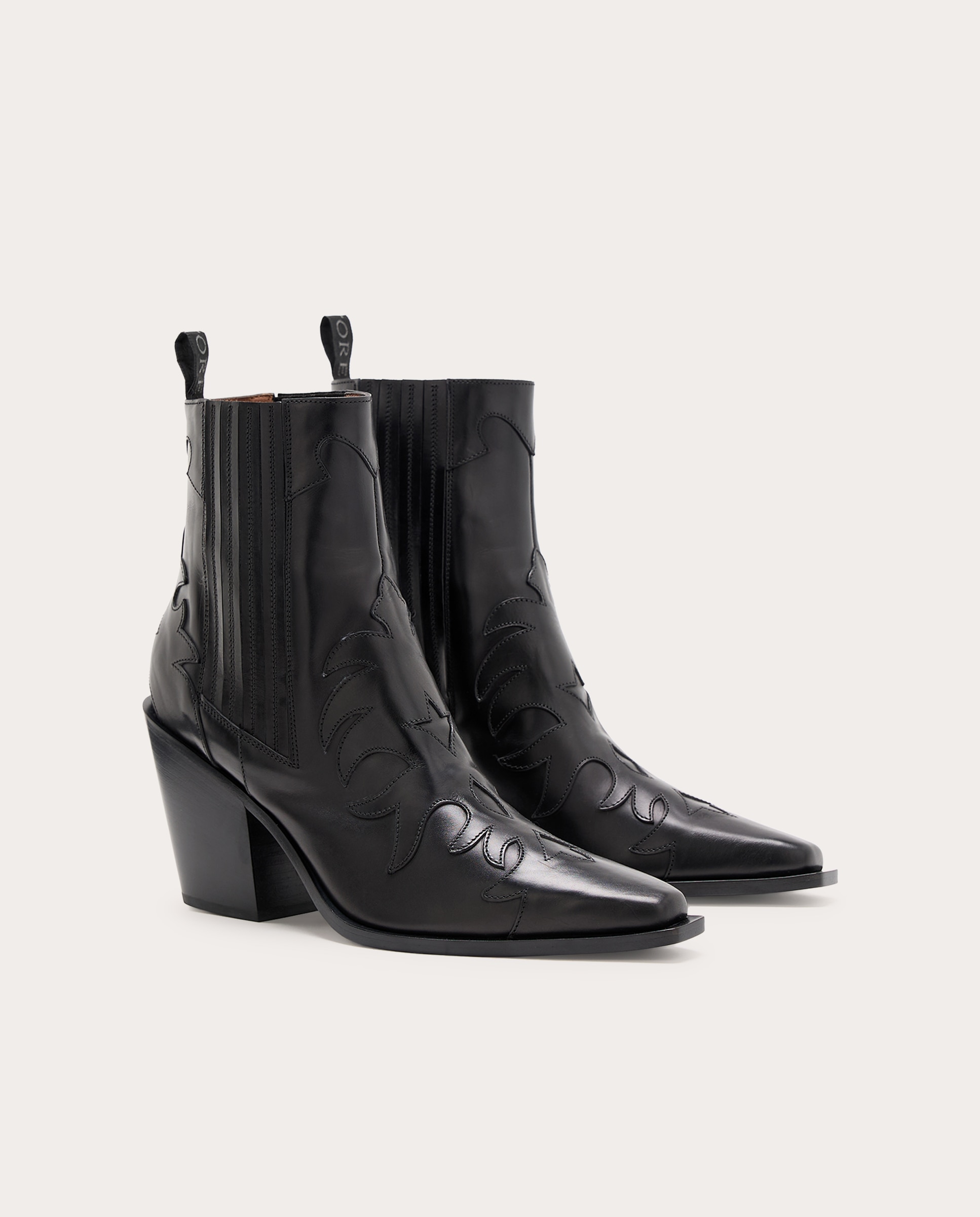 Botines cowboy de ante - Negro Negro-2