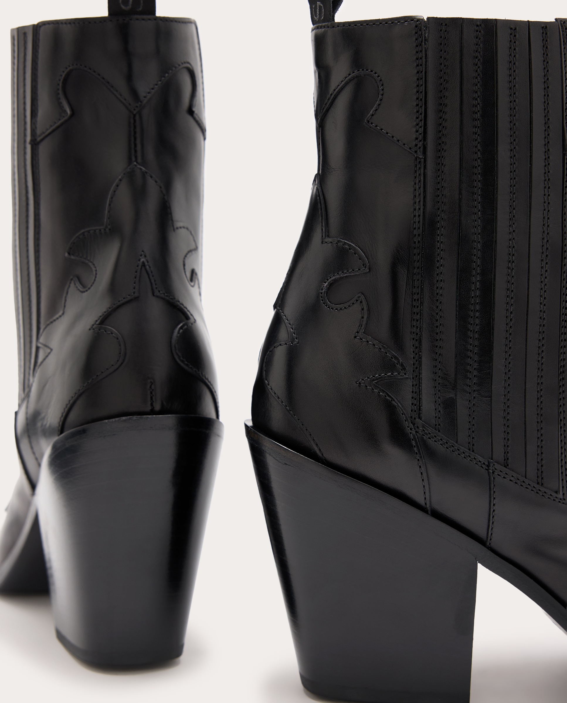 Botines cowboy de ante - Negro Negro-4