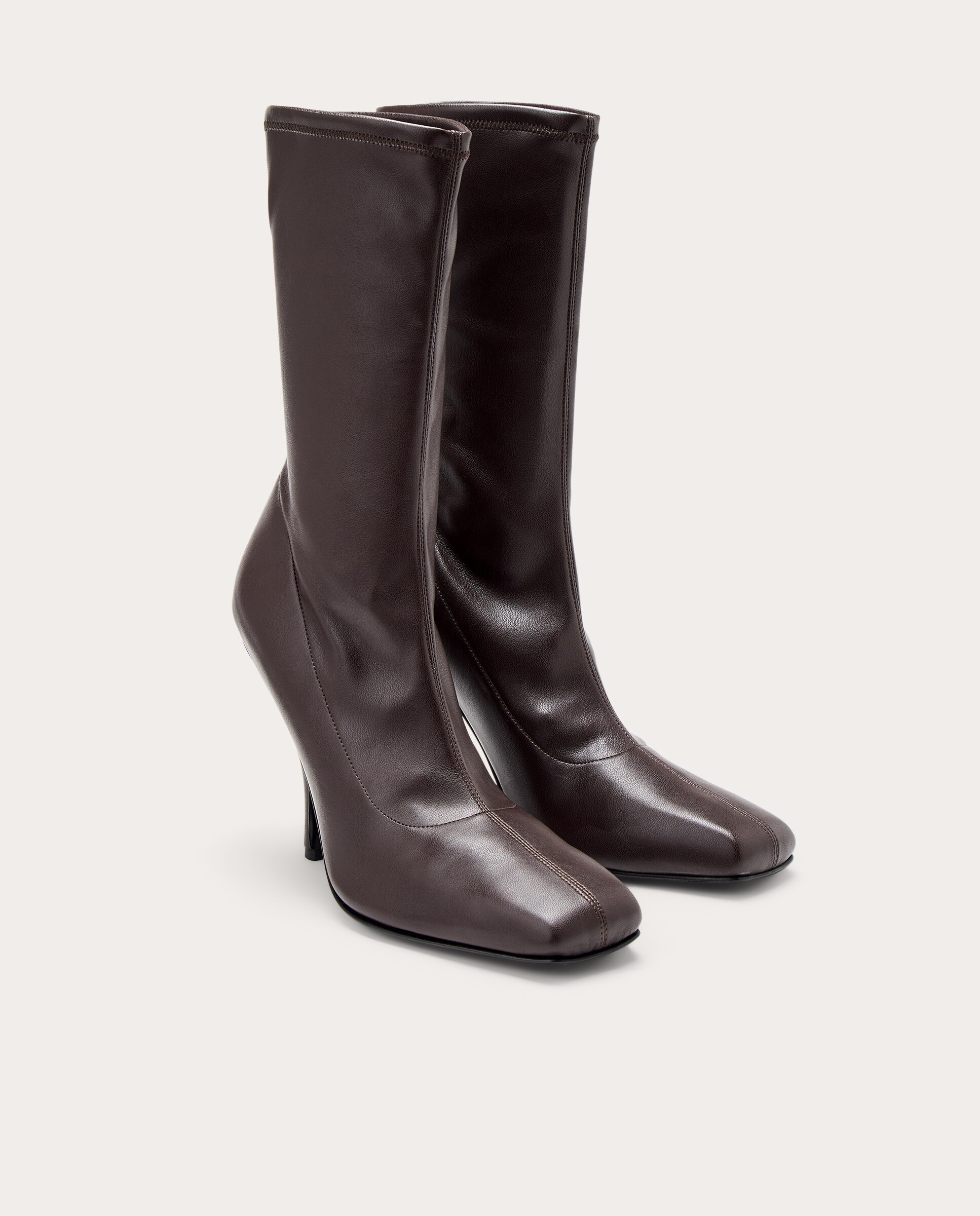 Imagen 2 de Botas altas Lolita de piel sintética - Marrón Marrón