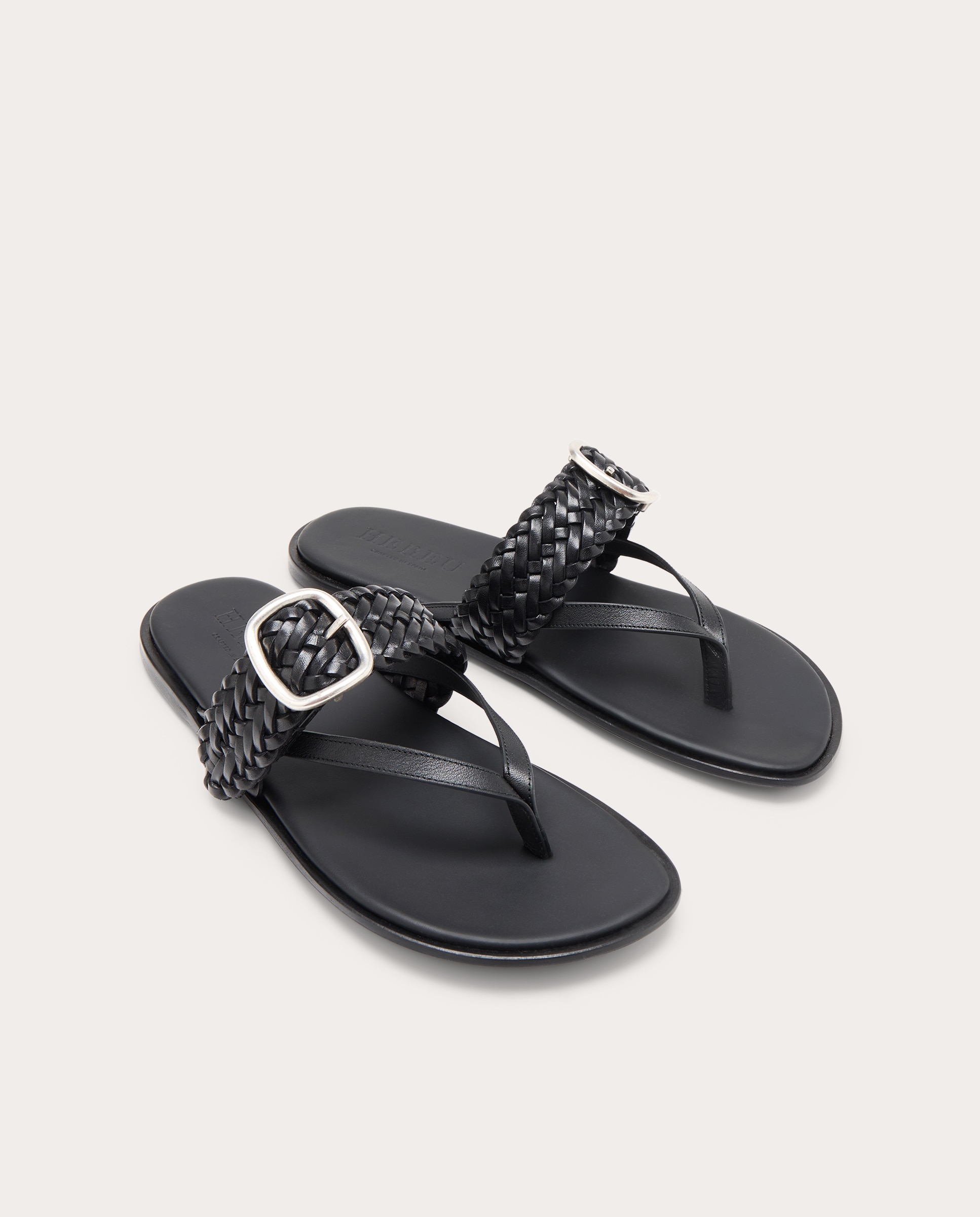 Imagen 2 de Sandalias planas Tanca de piel - Negro Negro