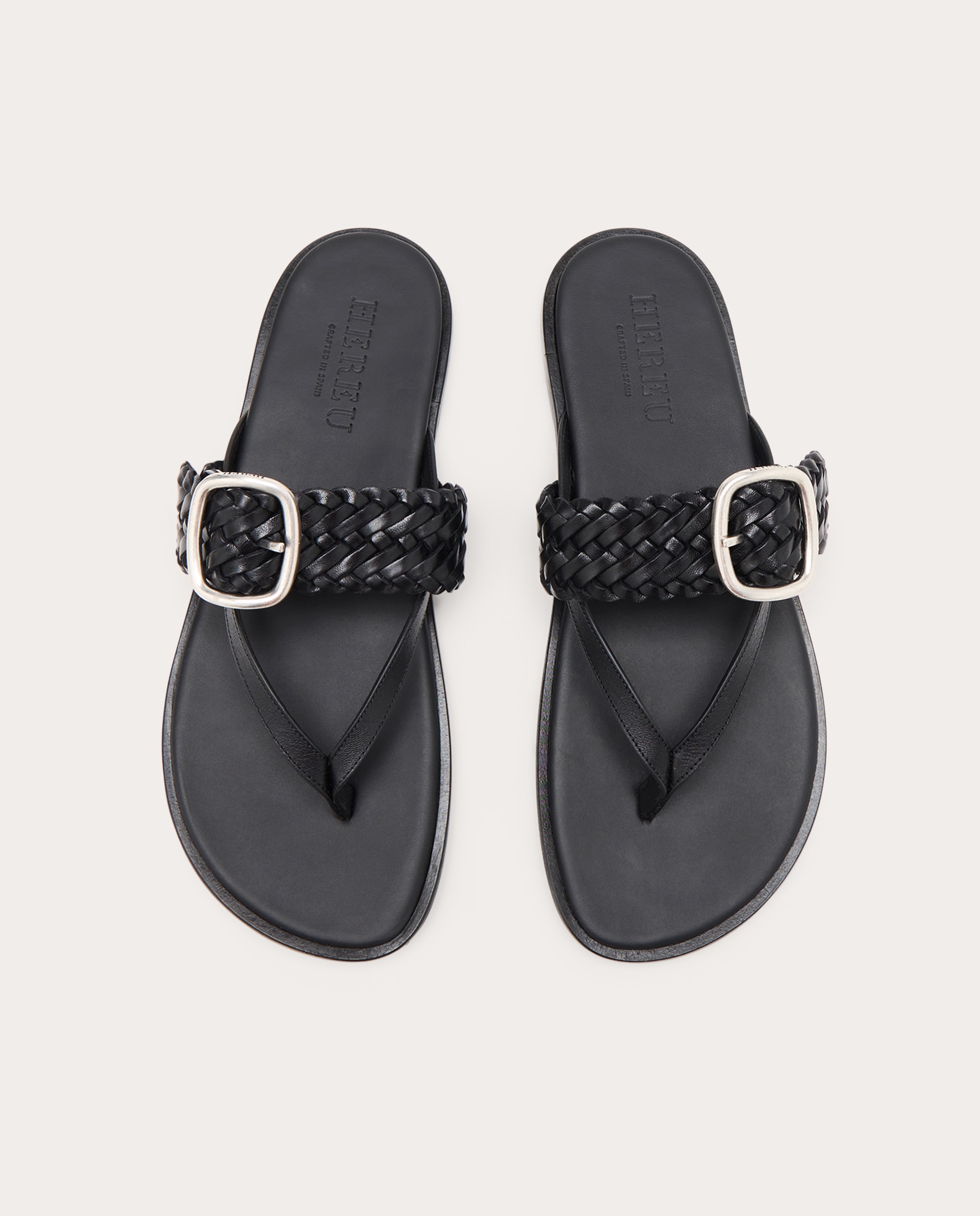 Imagen 4 de Sandalias planas Tanca de piel - Negro Negro