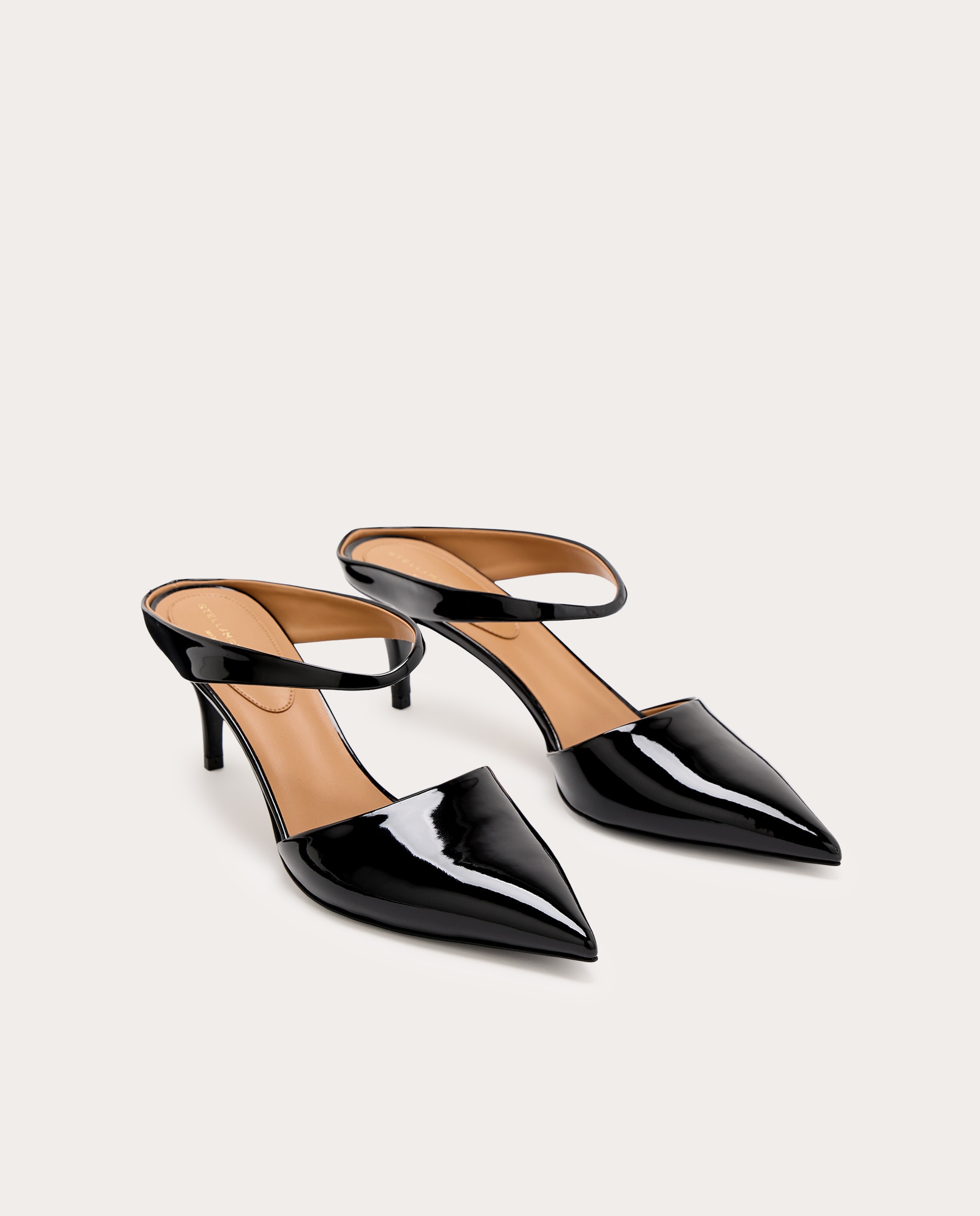 Mules de charol con tacón - Negro Negro-2