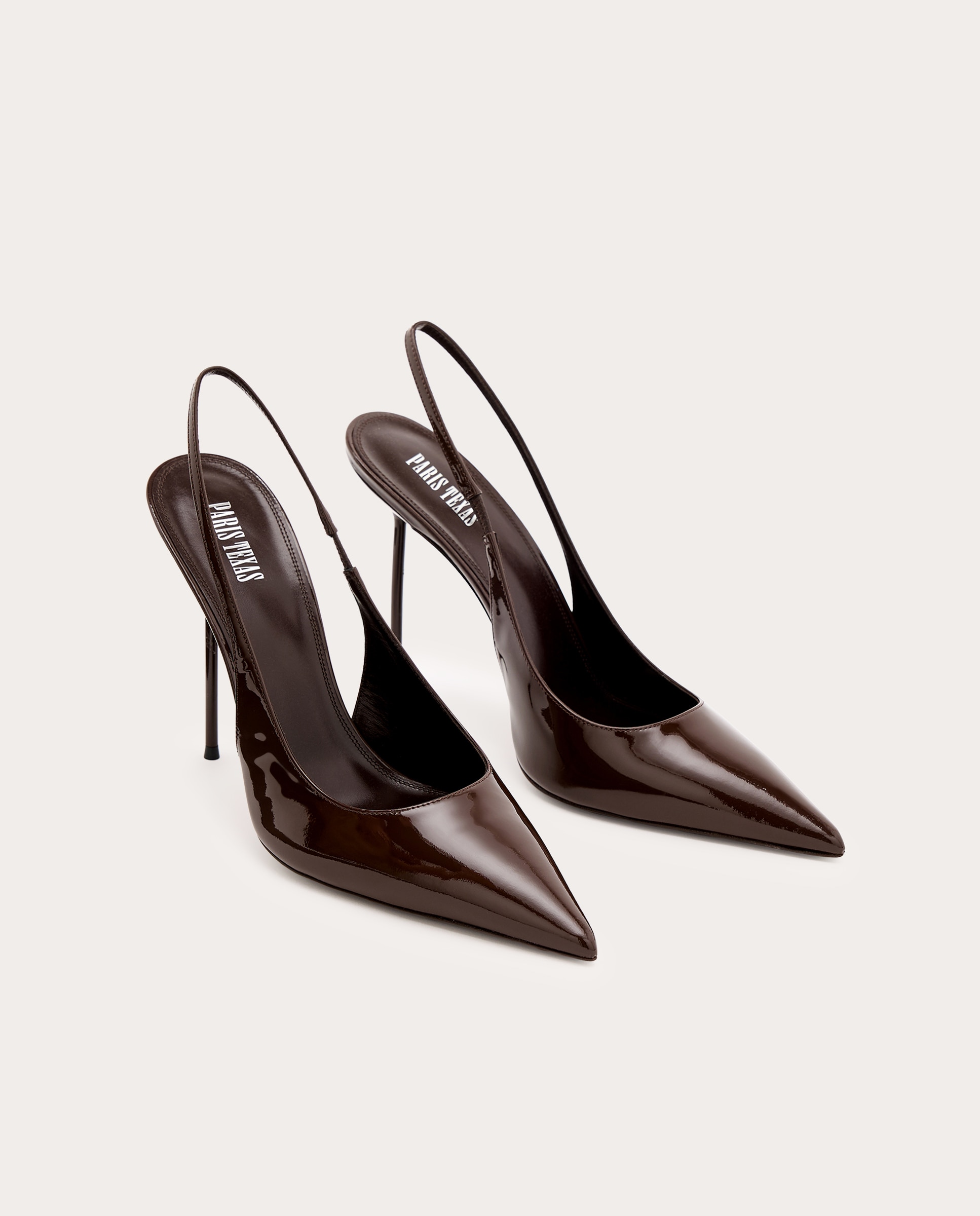 Slingbacks Lidia de charol - Marrón Marrón-2