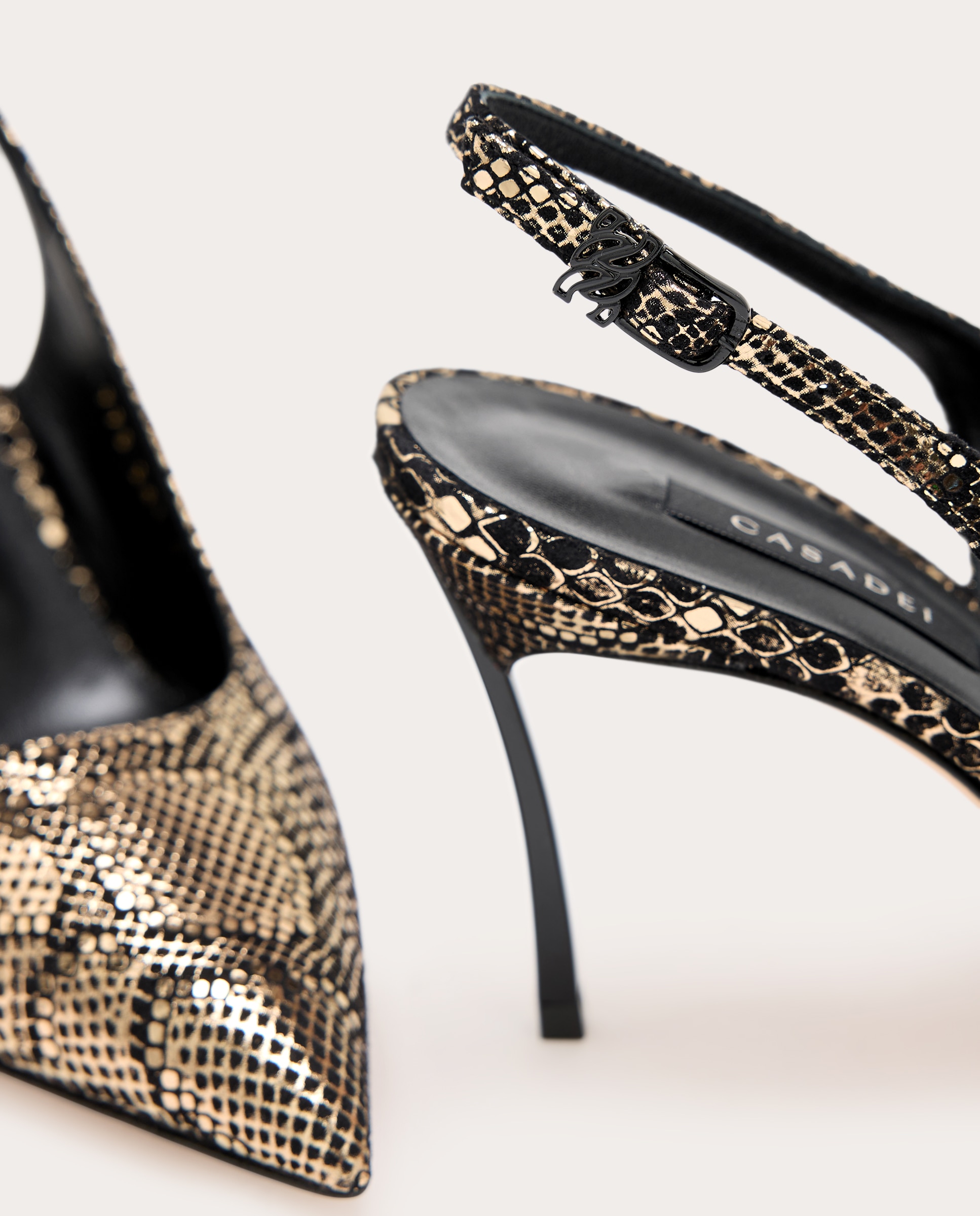 Zapatos destalonados Blade de piel - Oro Oro-5