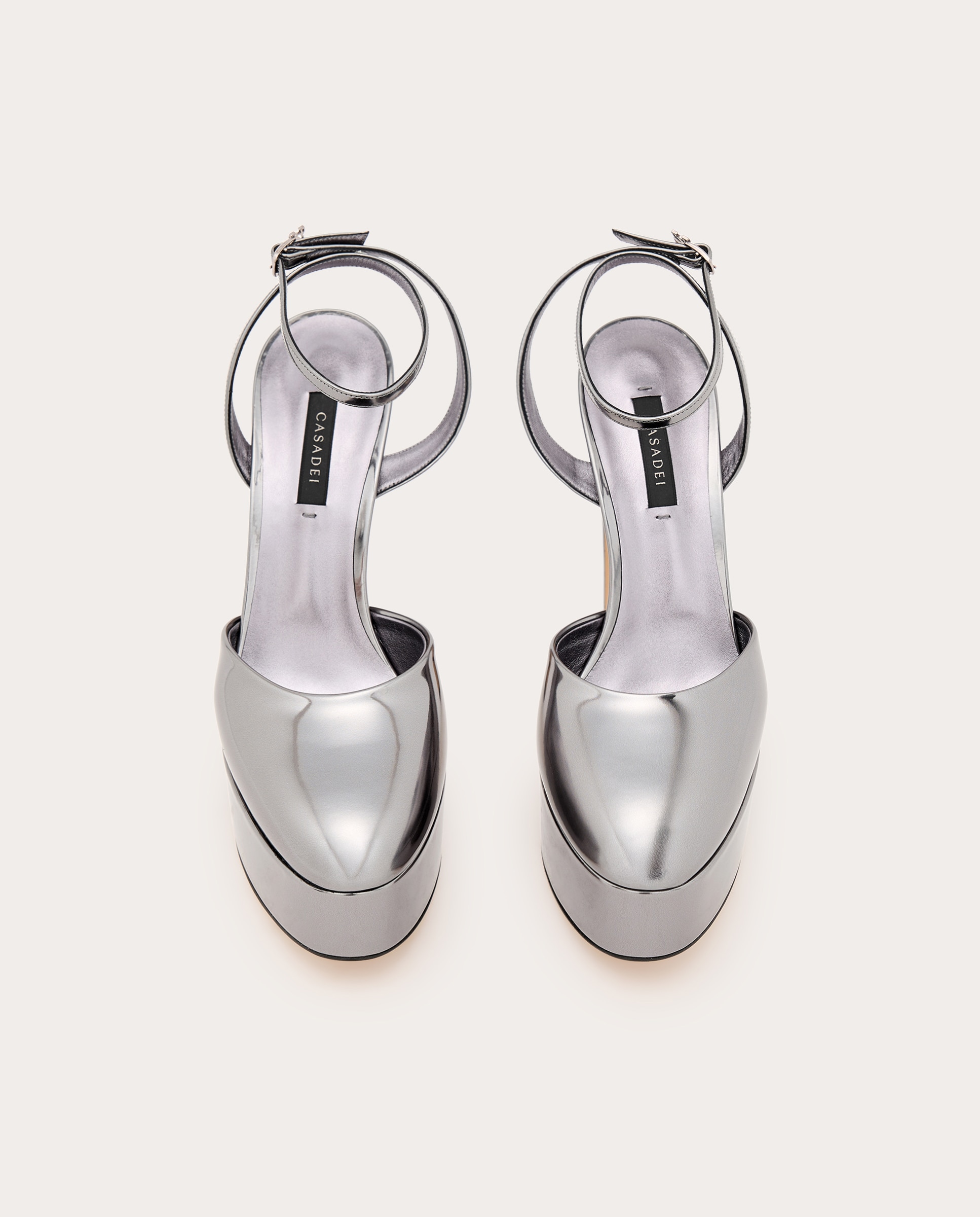 Sandalias con plataforma Patty de piel - Plata Plata-4