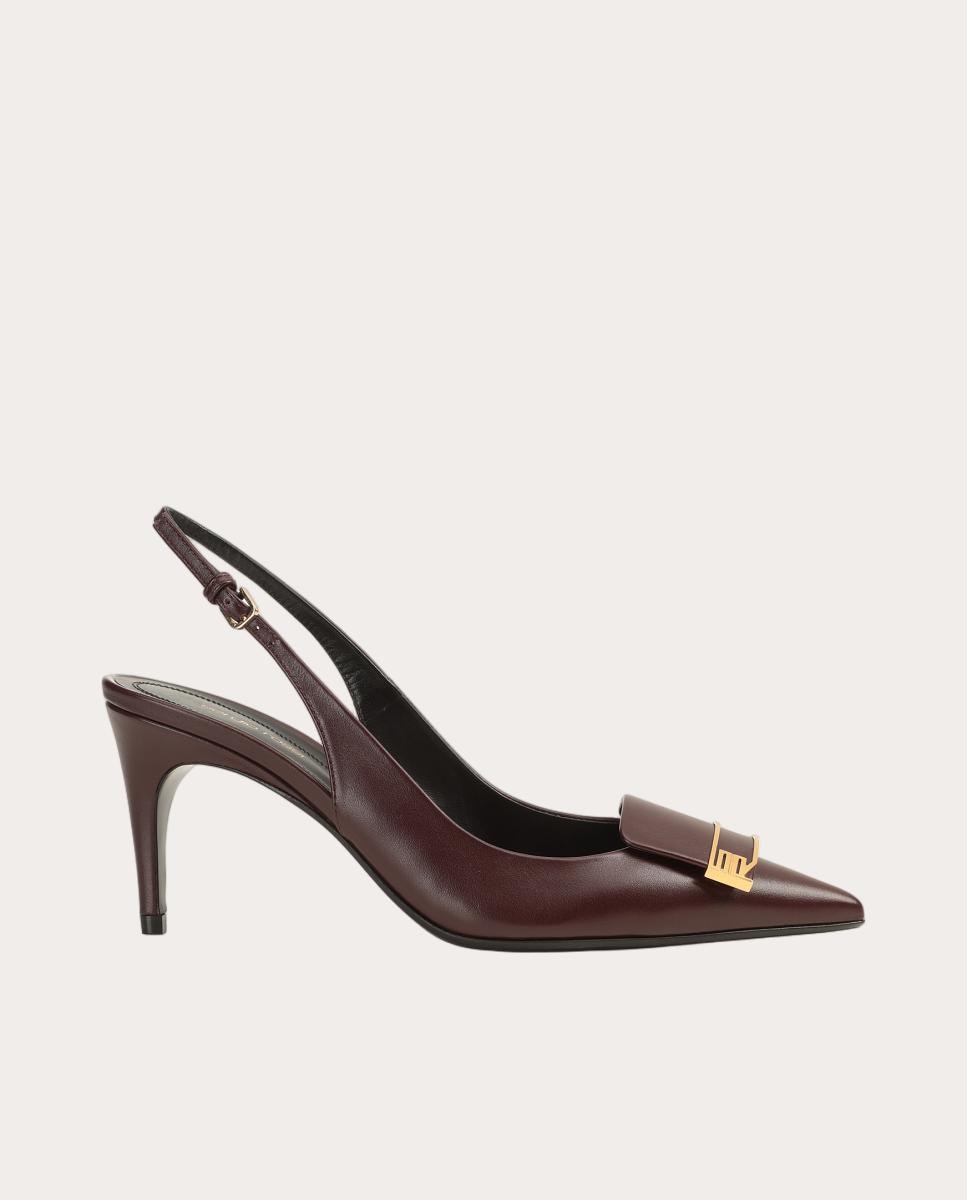 Slingbacks con hebilla de piel - Burdeos Burdeos-1