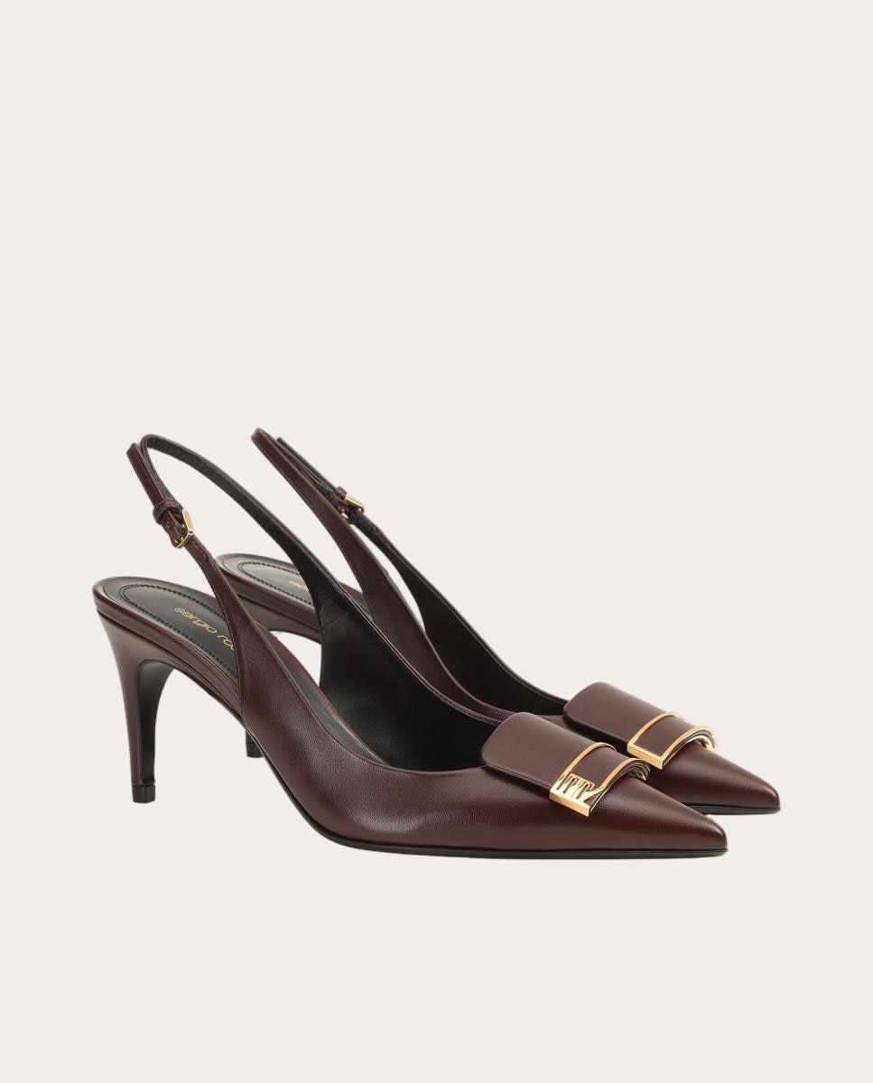 Slingbacks con hebilla de piel - Burdeos Burdeos-2
