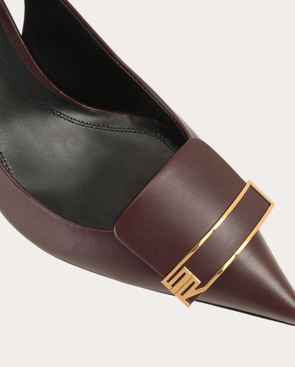 Slingbacks con hebilla de piel - Burdeos Burdeos-3