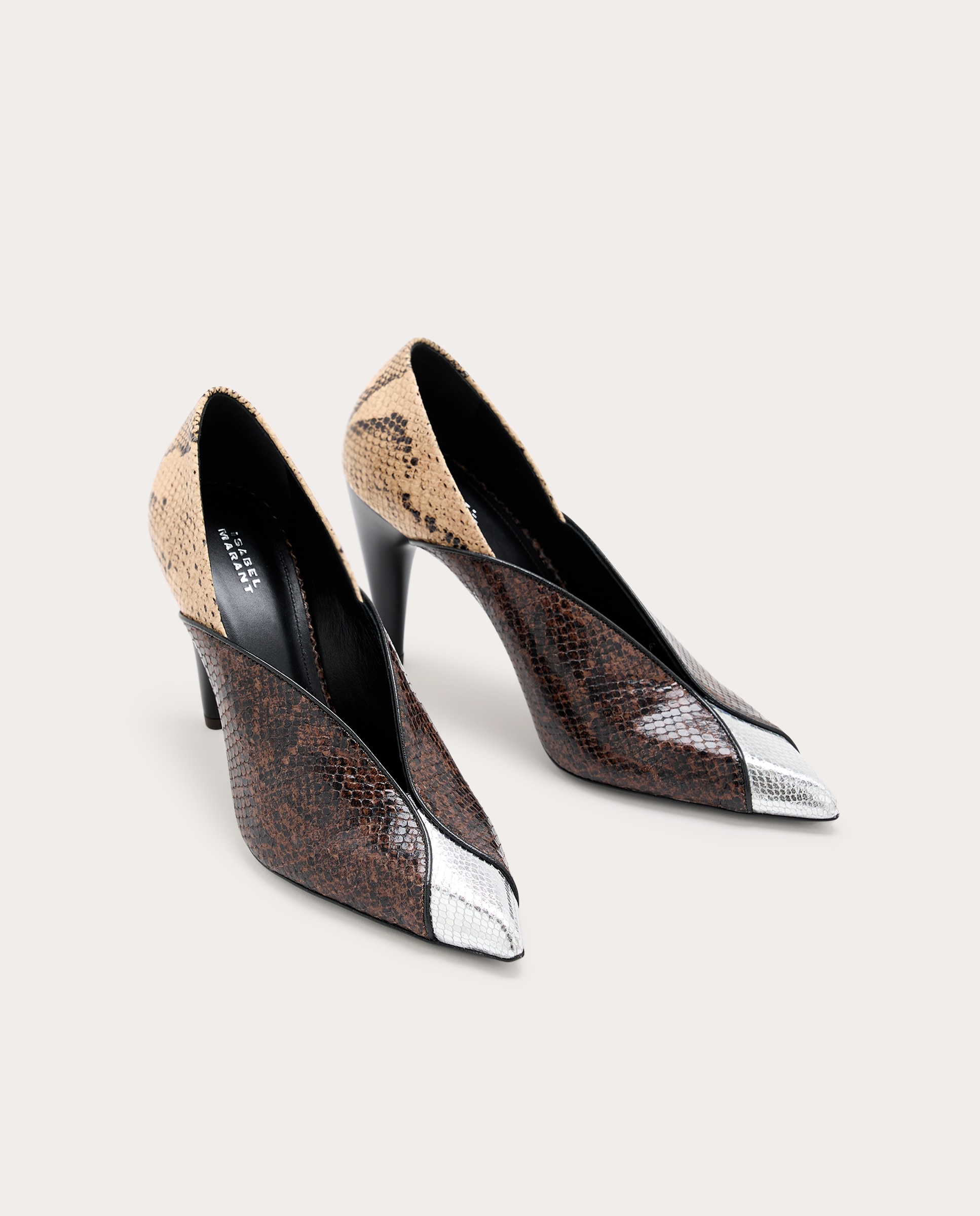 Zapato de tacón Luza efecto serpiente - Negro Negro-2