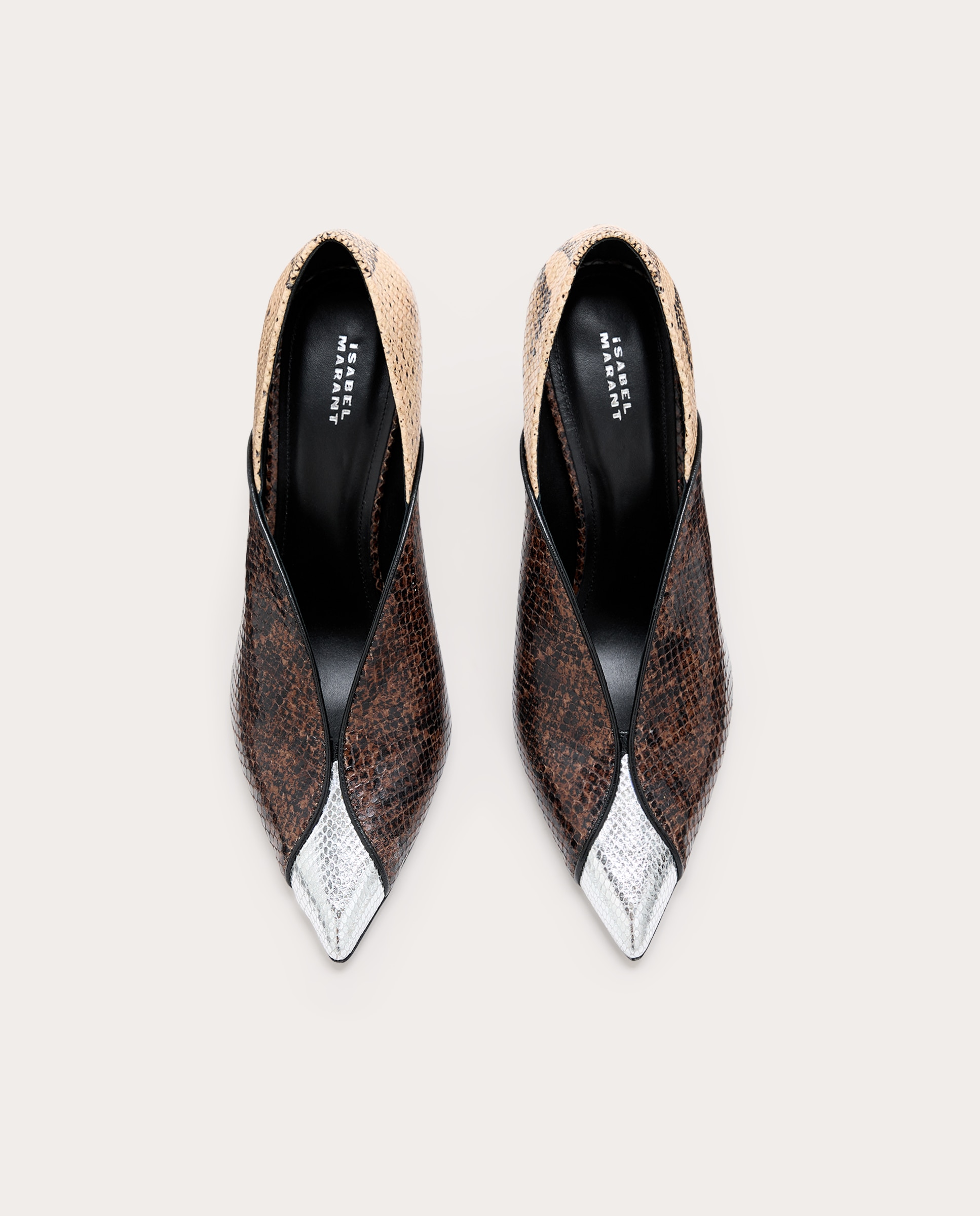 Zapato de tacón Luza efecto serpiente - Negro Negro-4