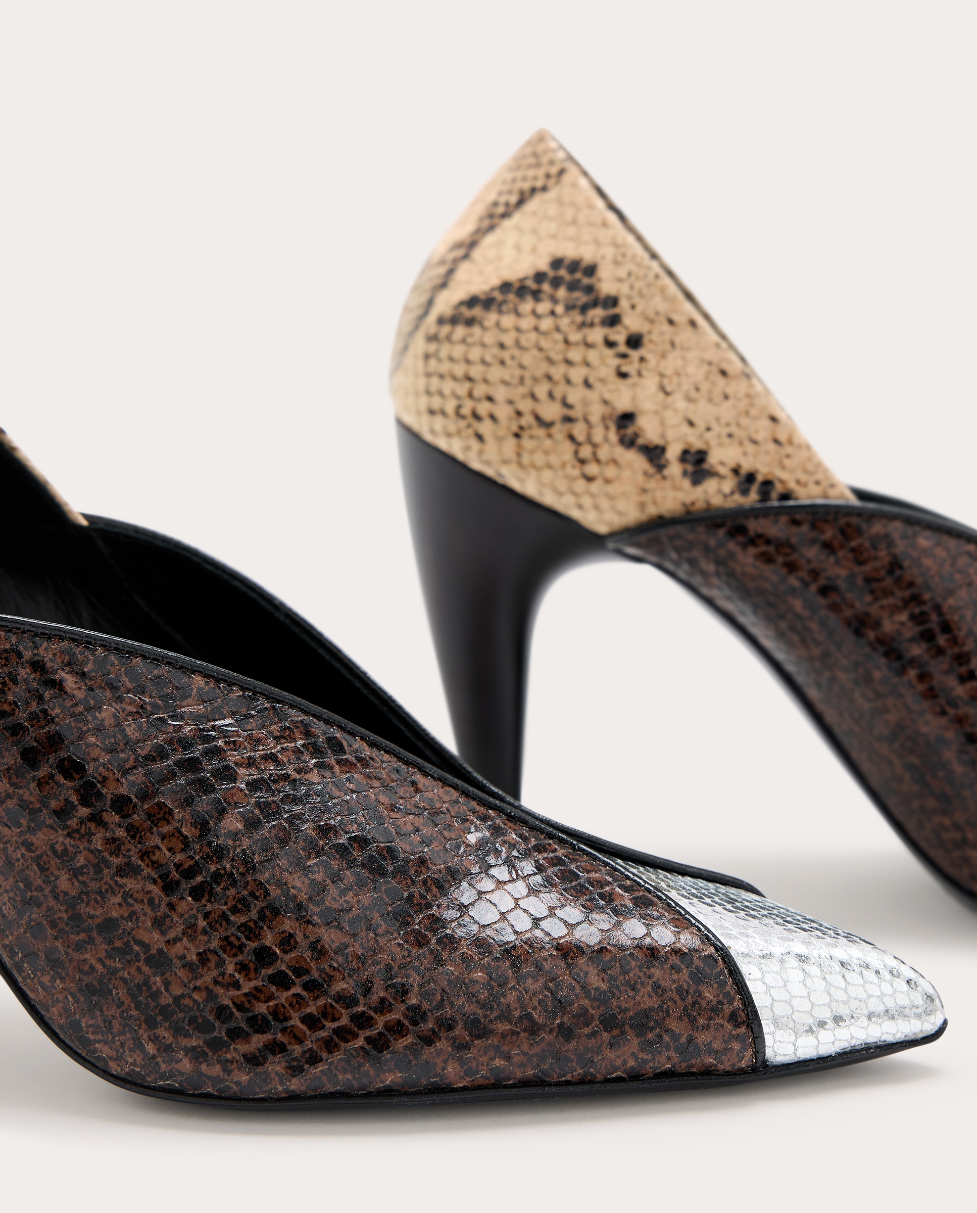 Zapato de tacón Luza efecto serpiente - Negro Negro-5
