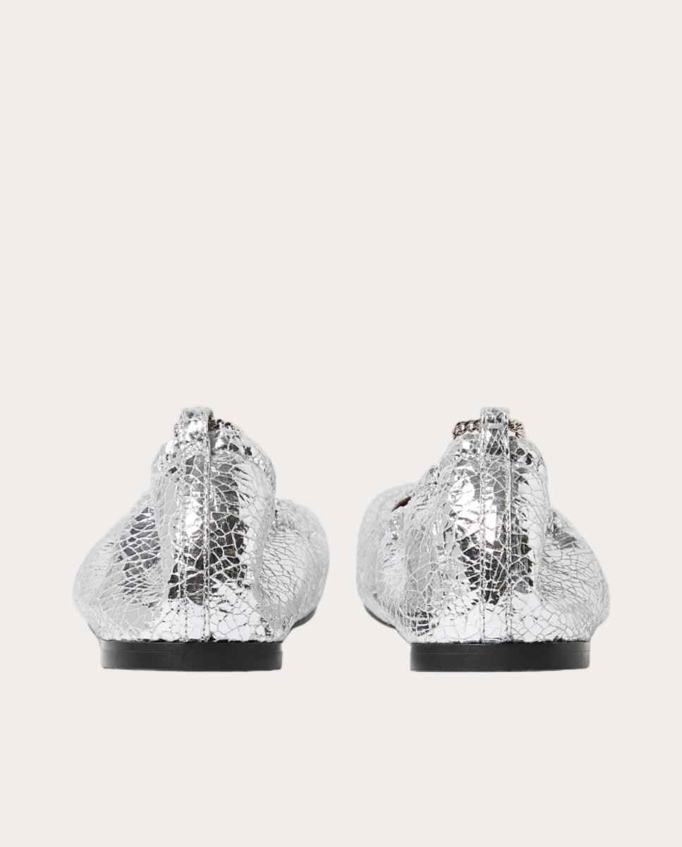 Bailarinas metalizadas con cadena - Plata Plata-4