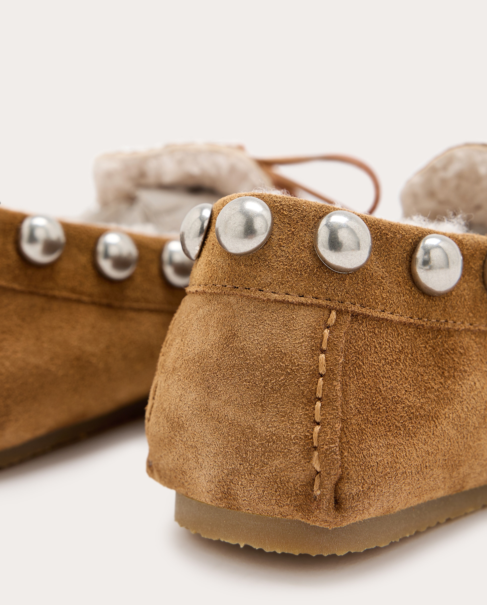 Mocassins Fitza Shearling de Camurça Camel-3