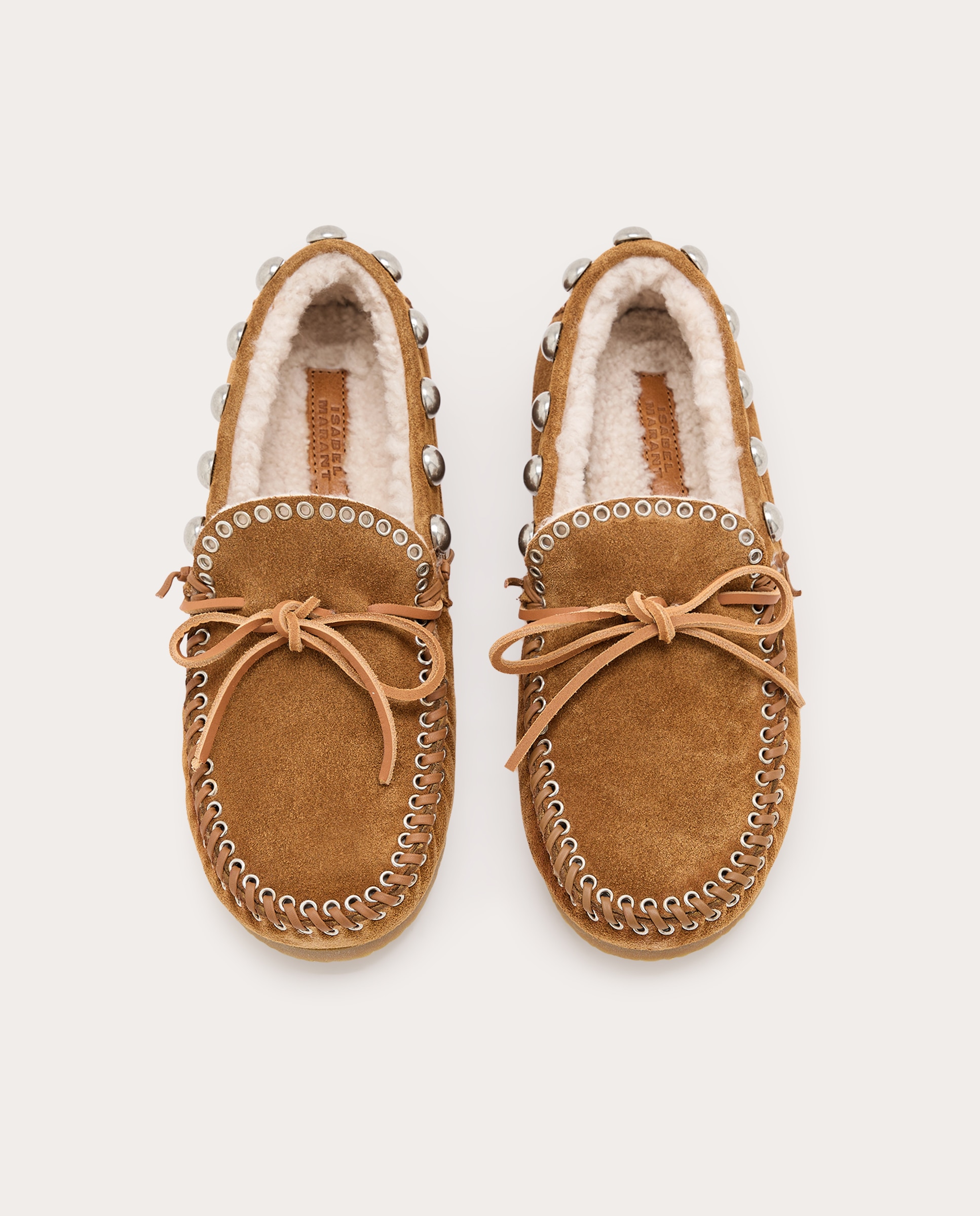 Mocassins Fitza Shearling de Camurça Camel-4