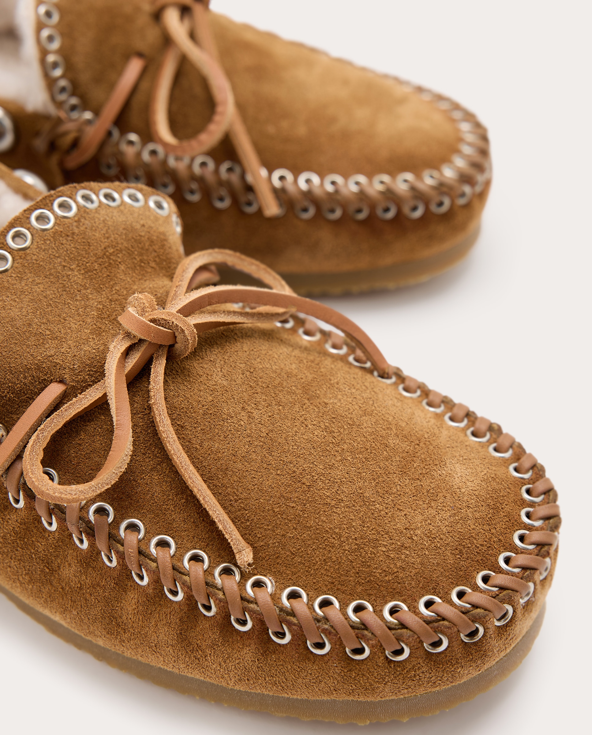 Mocassins Fitza Shearling de Camurça Camel-5