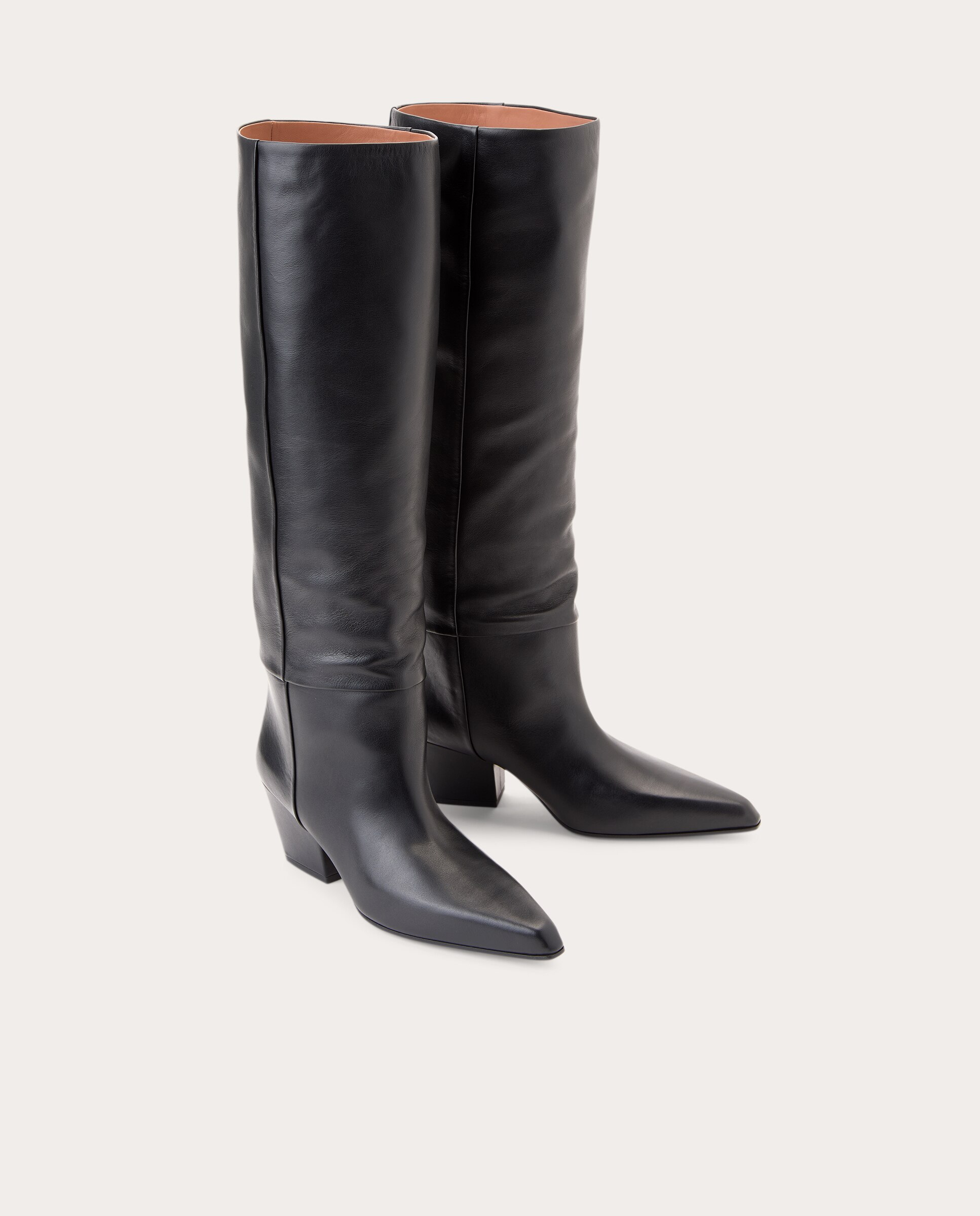 Botas altas Jane de piel - Negro Negro-2