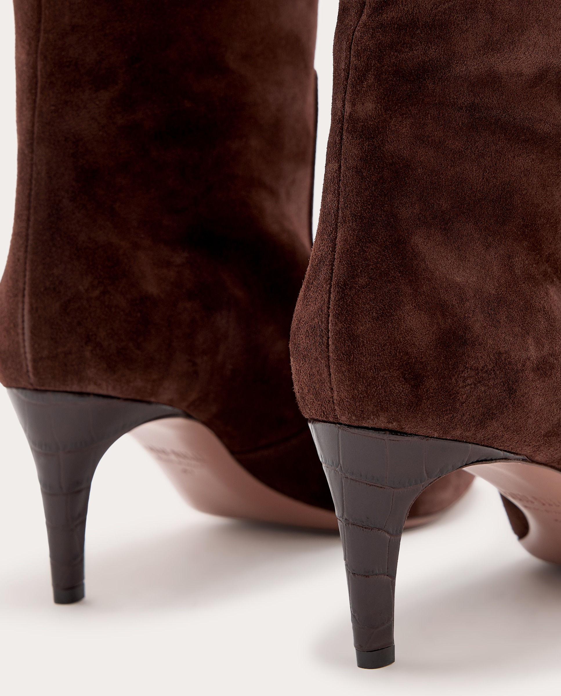 Botas stilettos de ante - Marrón Marrón-3