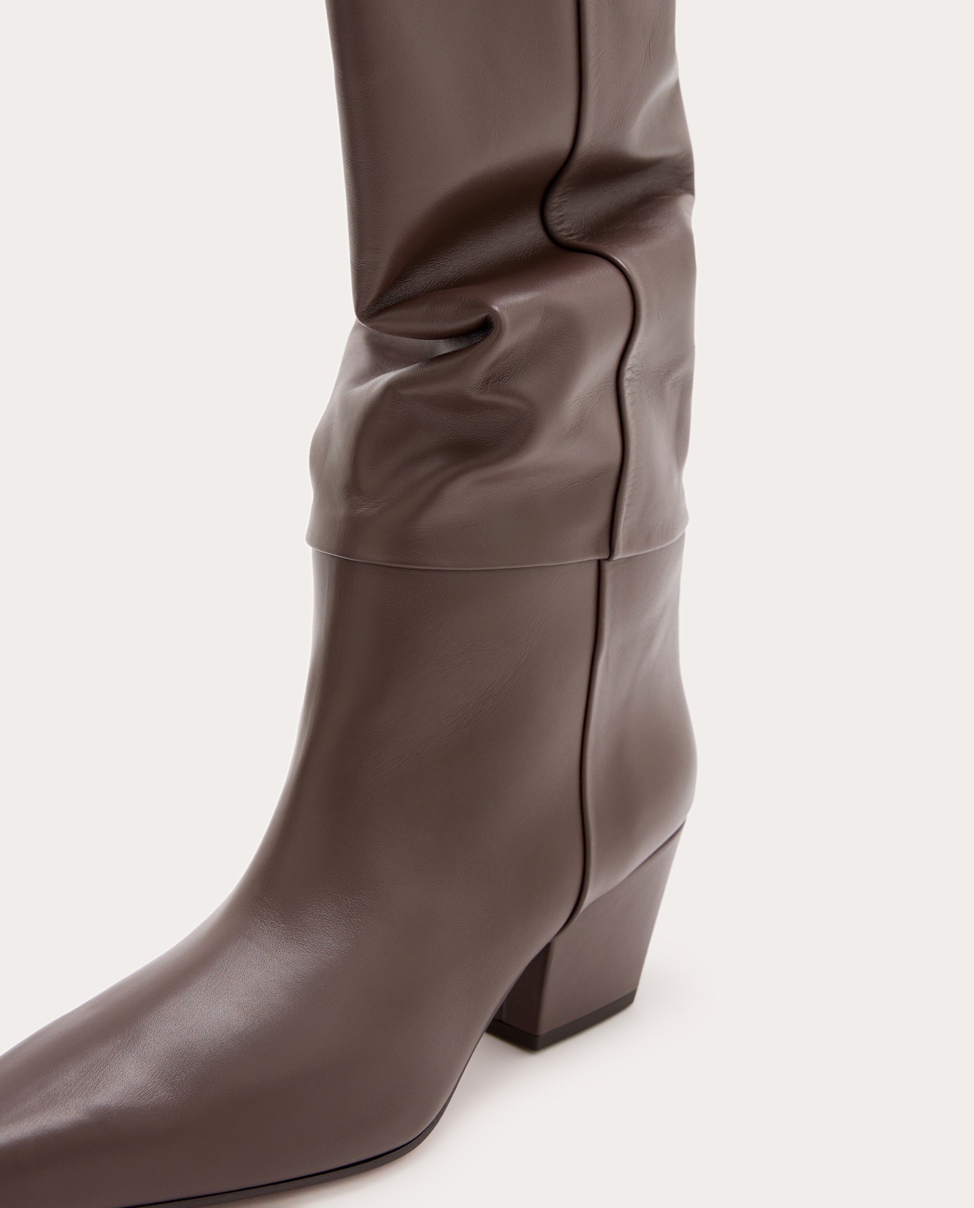 Botas de tacón Jane de piel - Marrón Marrón-4