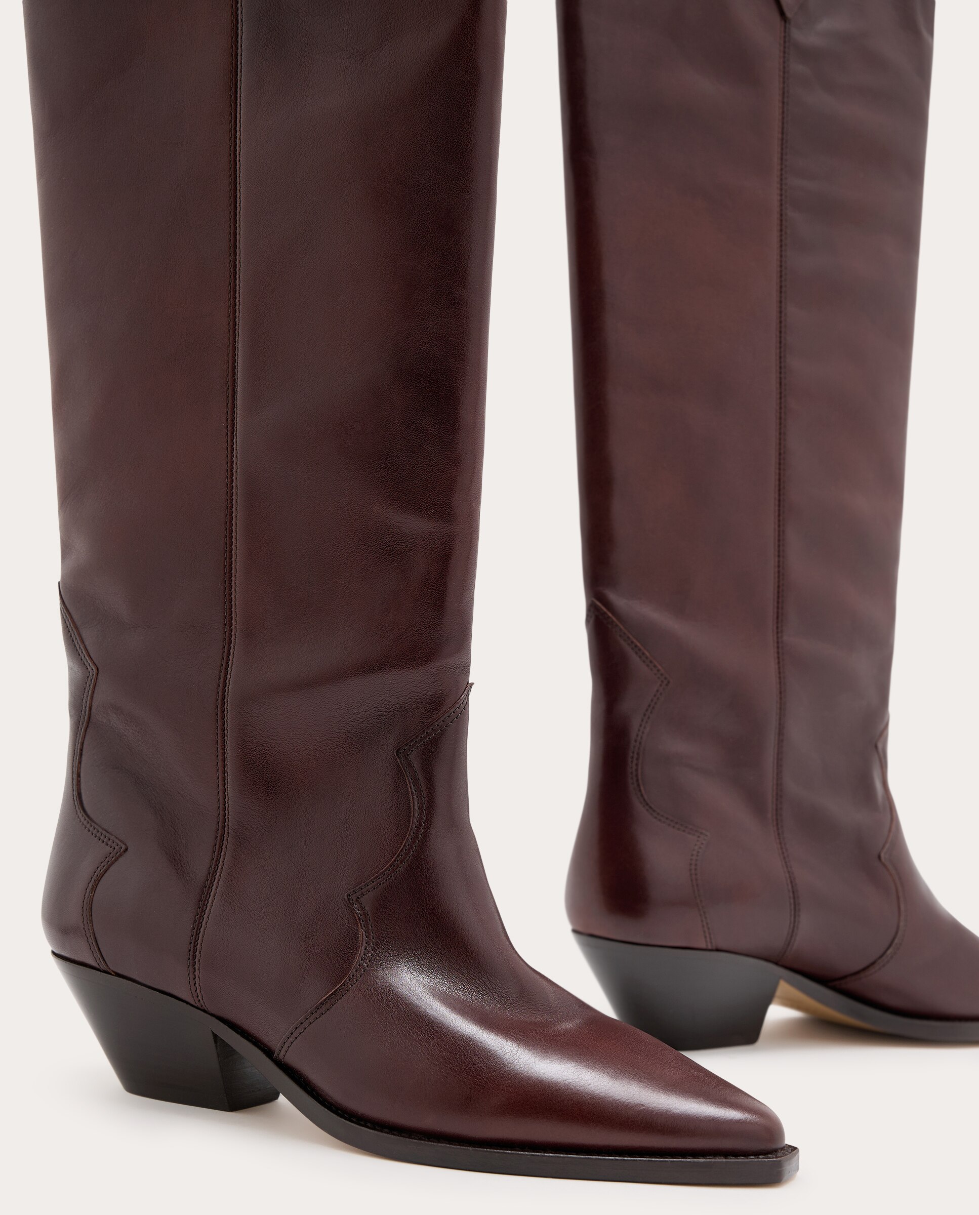 Bota cowboy Denvee de piel - Burdeos Burdeos-4