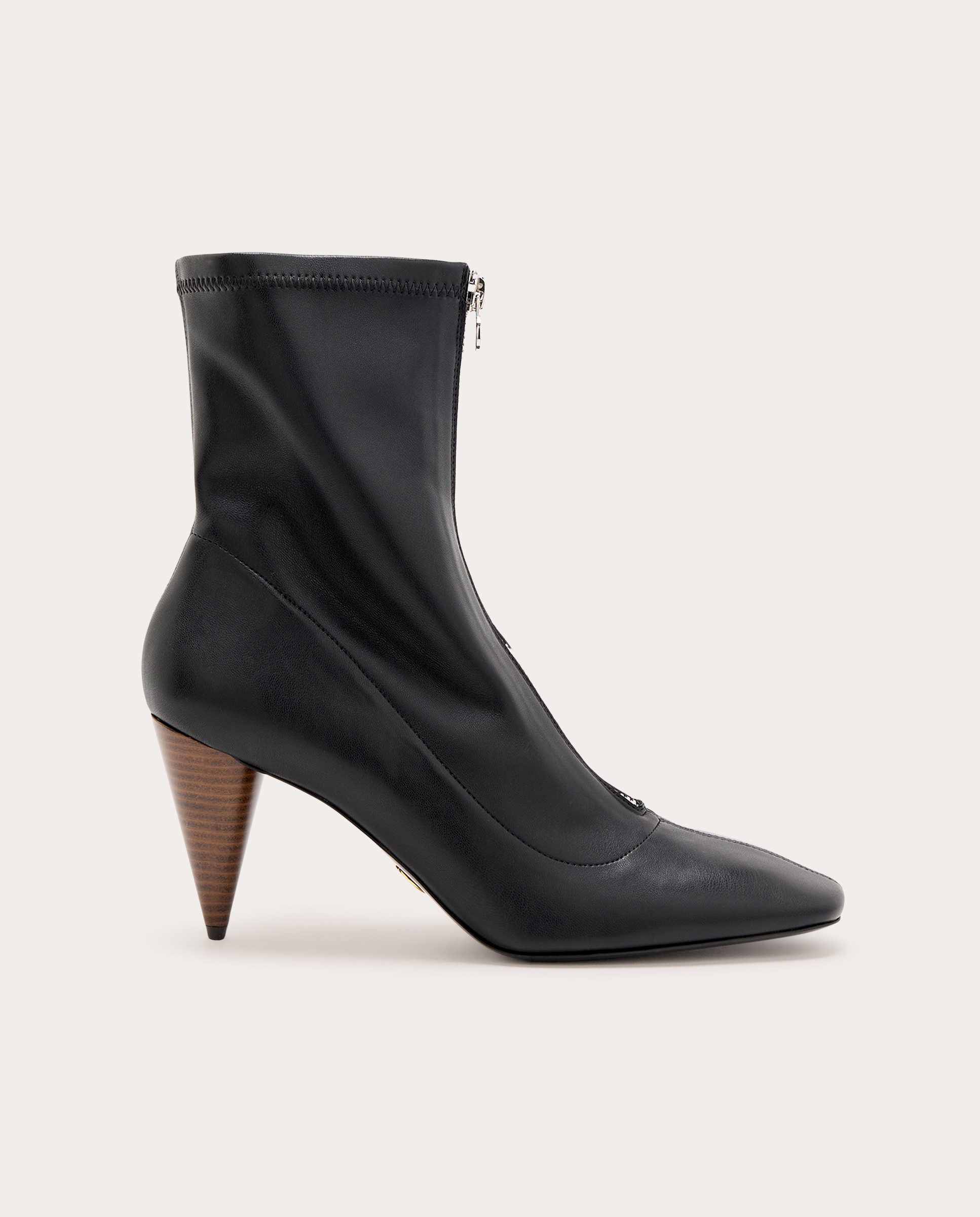 Imagen 0 de Botines con cremallera y tacón cónico Negro