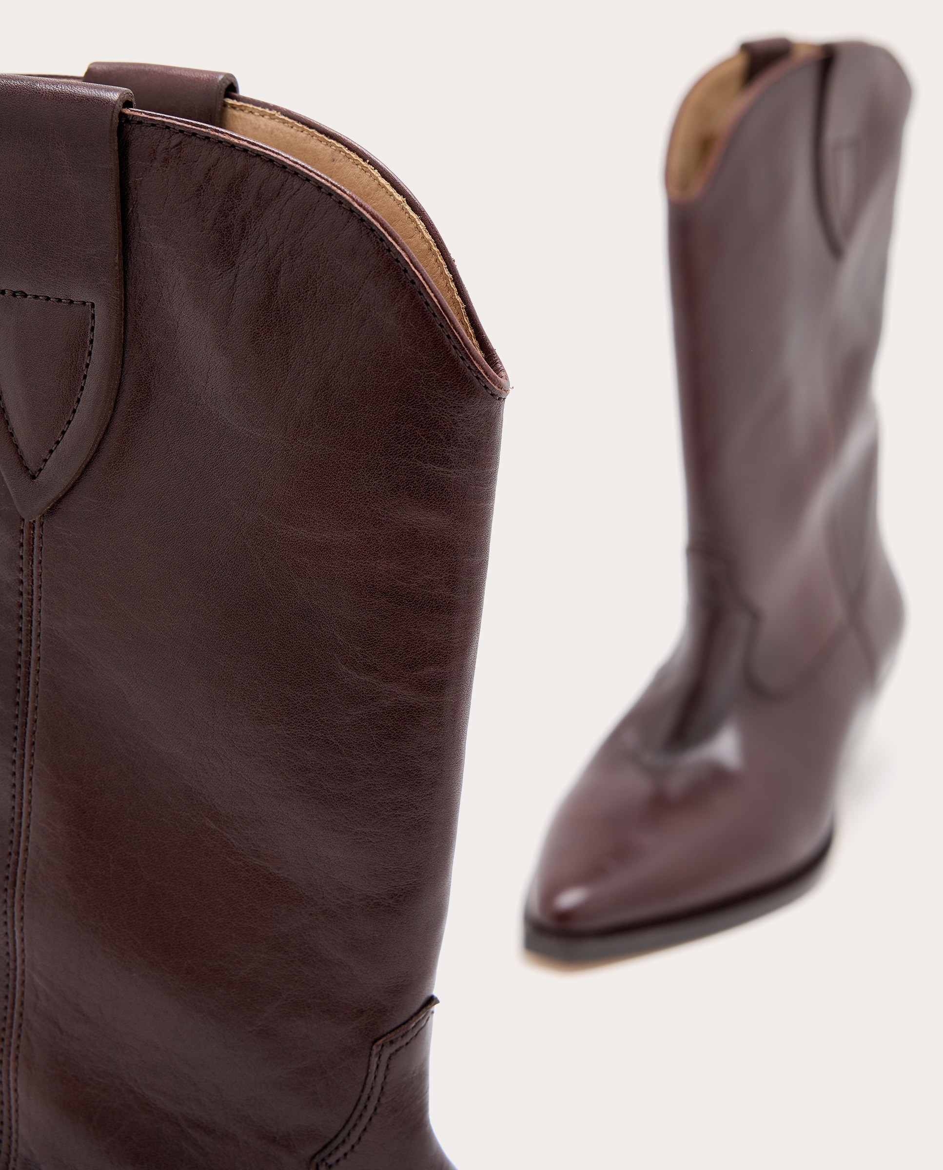Botins de Salto Duerto em Pele Bordeaux-5
